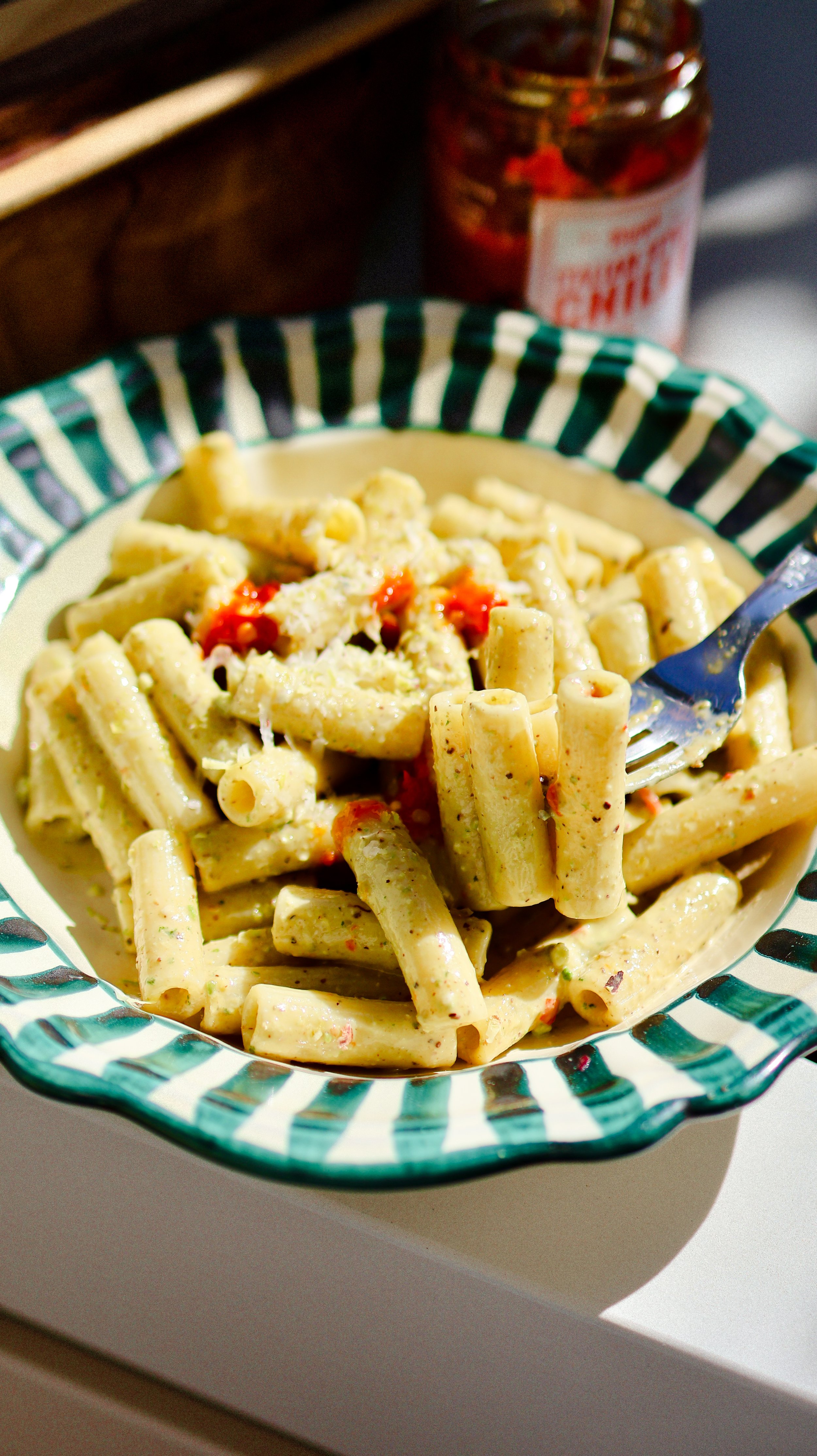 Pasta with Pistachio and Pecorino