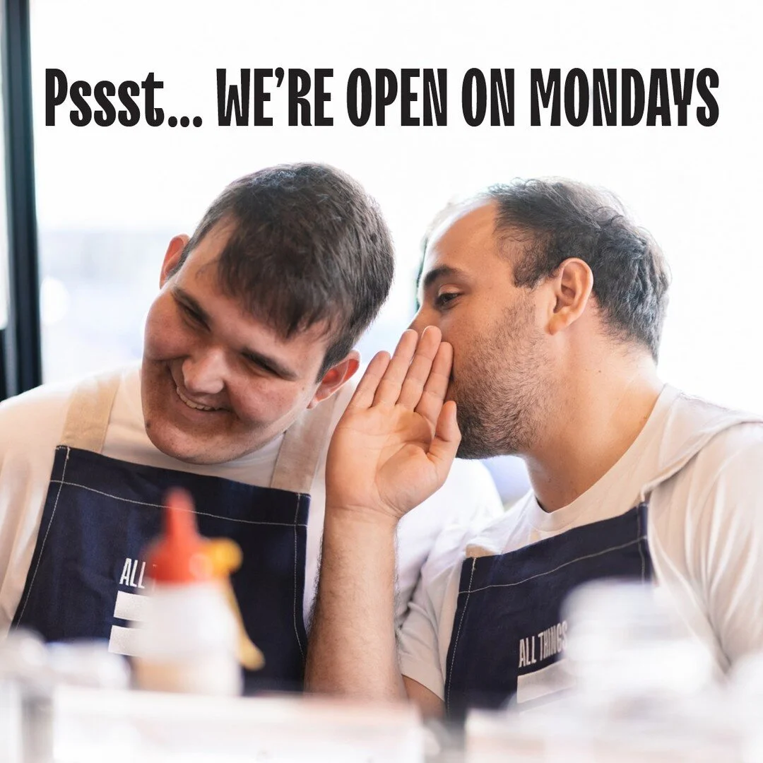 Psst&hellip; All Things Equal is now open Mondays ✨
 
Come in and see our smiling faces from 7:30am to 3pm! Plus we have our new menu for you to try 🤤
 
Your week just got a whole lot better&hellip;

&middot;
&middot;

#allthingsequalcafe #ate #allt