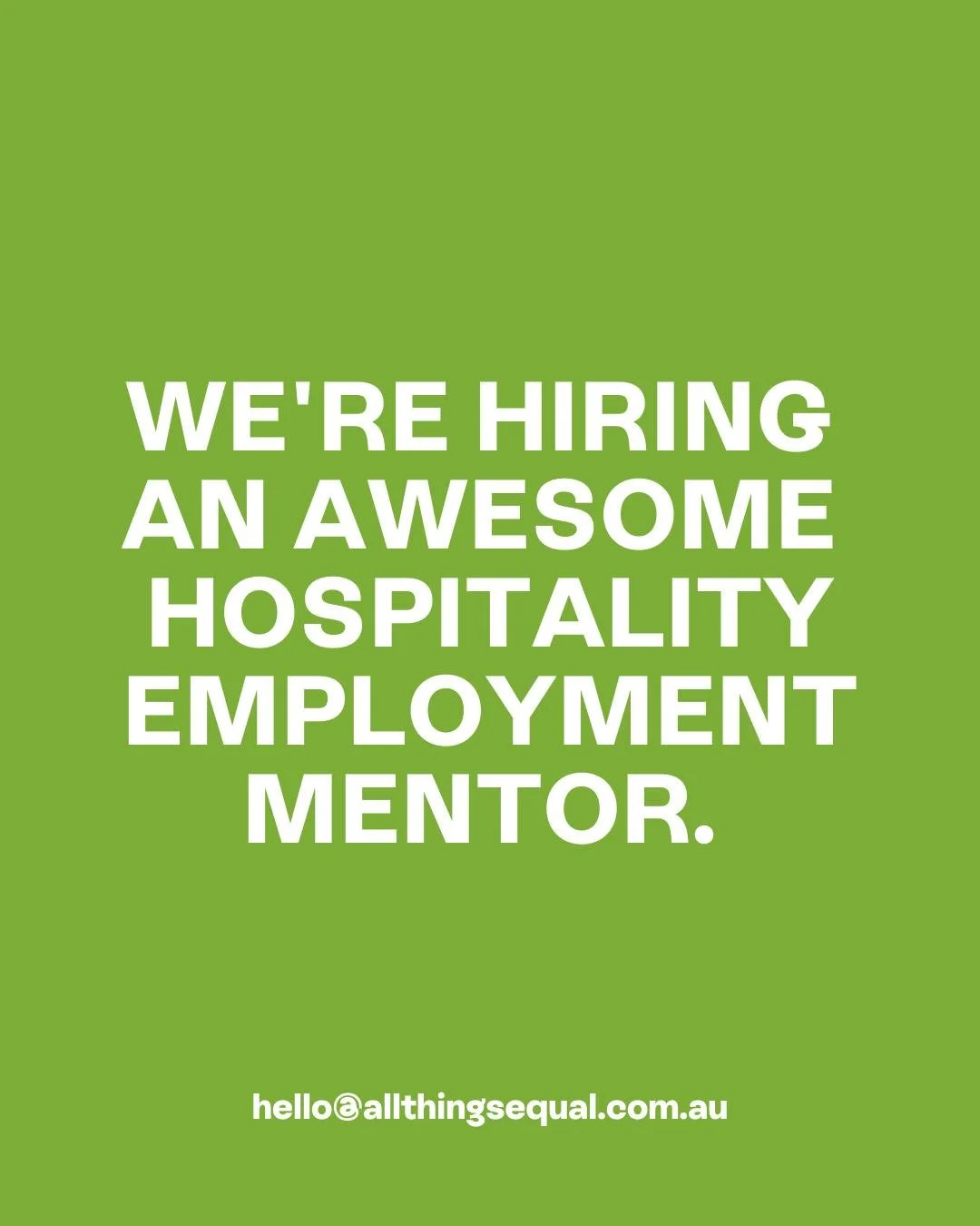 We&rsquo;re hiring a Hospitality Employment Mentor!

This is a hands-on role providing 1:1 coaching to our mentees; supporting their transition from working in our cafe to working in further mainstream employment.
If you come from a strong hospo back
