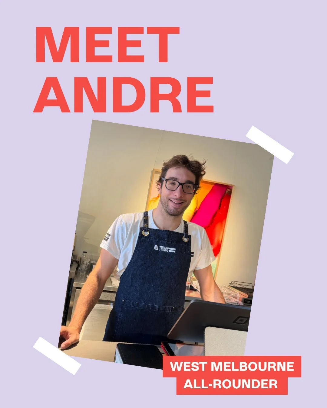 Meet Andre! 👋☕️ As one of our epic all-rounder trainees, there&rsquo;s nothing Andre can&rsquo;t do. From prepping toasties to whipping up a latte or taking orders, Andre knows a thing or two about keeping up with our fast-paced pop-up cafe. Swing b