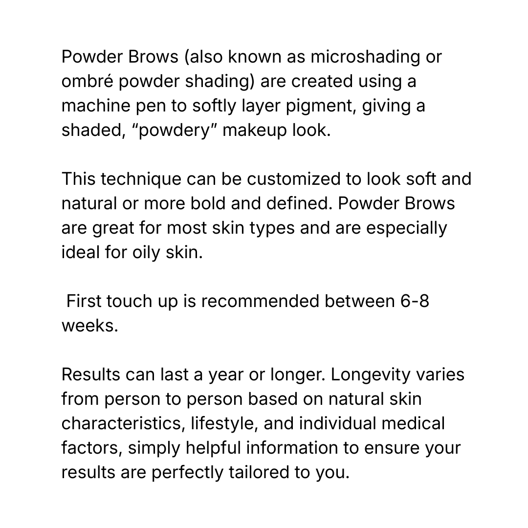 Description of what powder brows