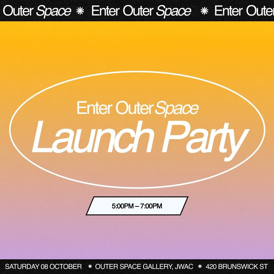 🛰️ 🌠 ENTER OUTER SPACE LAUNCH PARTY 🌌🚀⁠
⁠
WHEN: 5:00 - 7:00pm Saturday 8 October 2022⁠
WHERE: Judith Wright Arts Centre Gallery, 420 Brunswick St, Fortitude Valley⁠
⁠
Outer Space invites you to join us on the evening of Saturday 8 October to cele