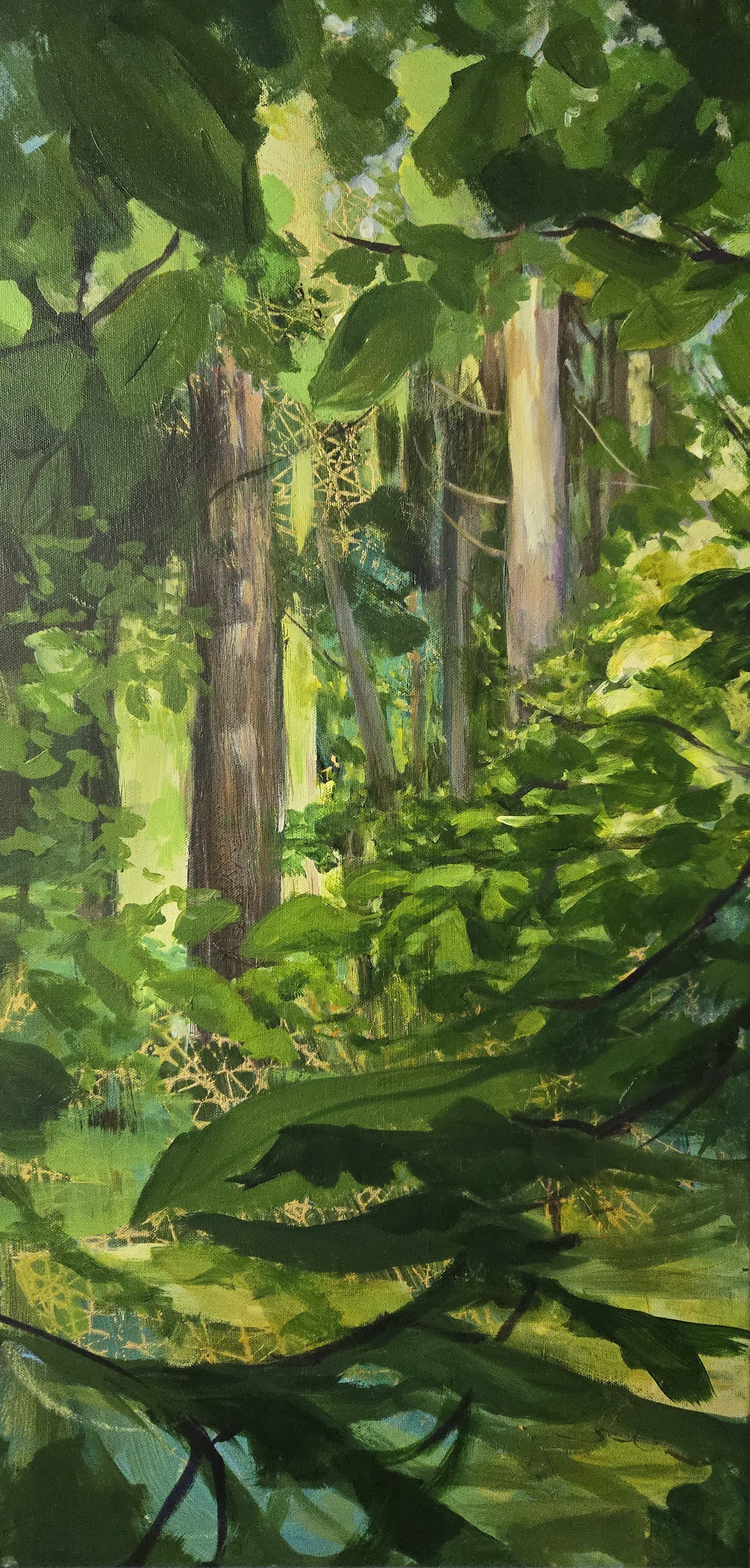 "Laws of attraction"
Acrylic on canvas
30" x 15" (framed)
(Available)