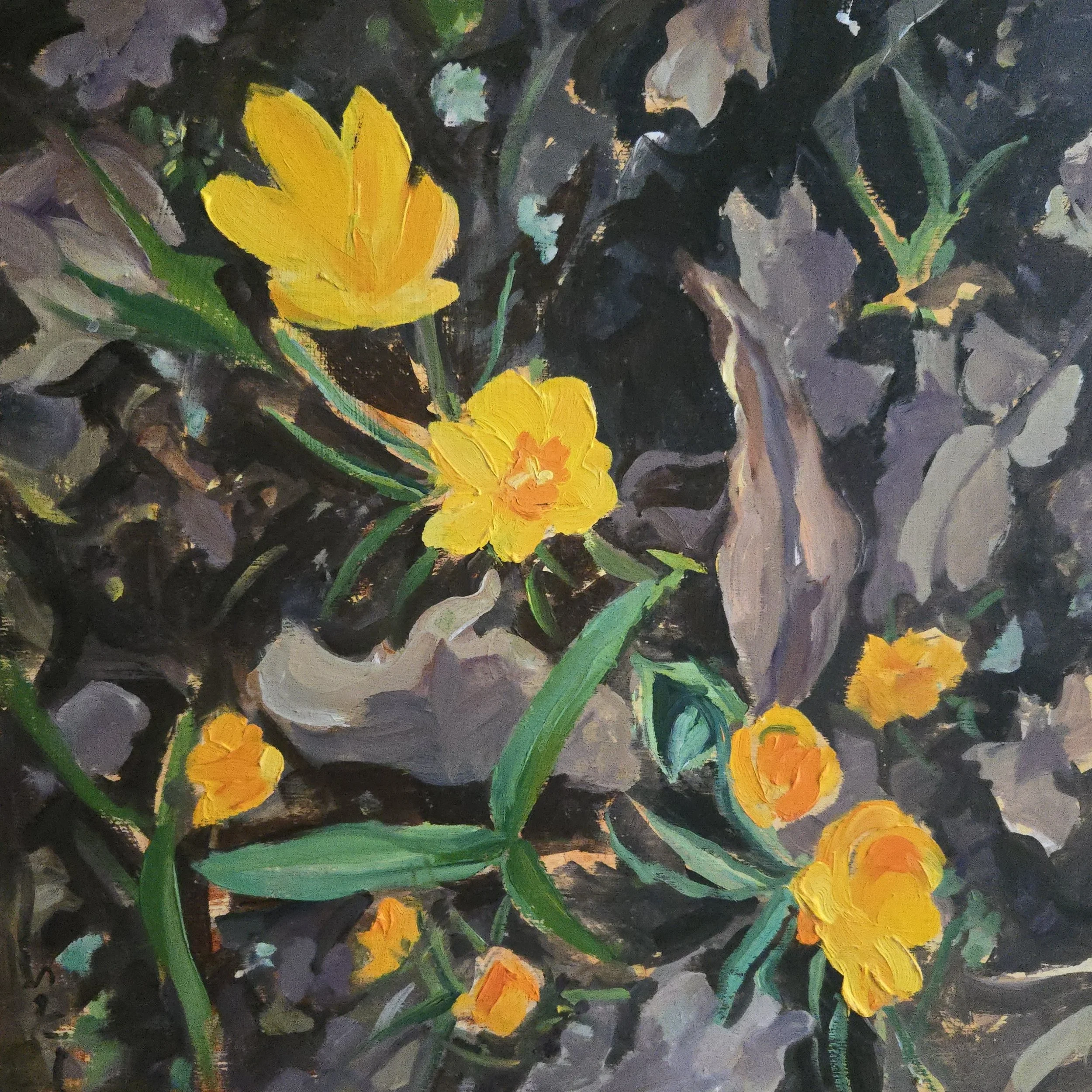 "Yellow crocus"
12" x 12"
Acrylic and oil on canvas
(Available)