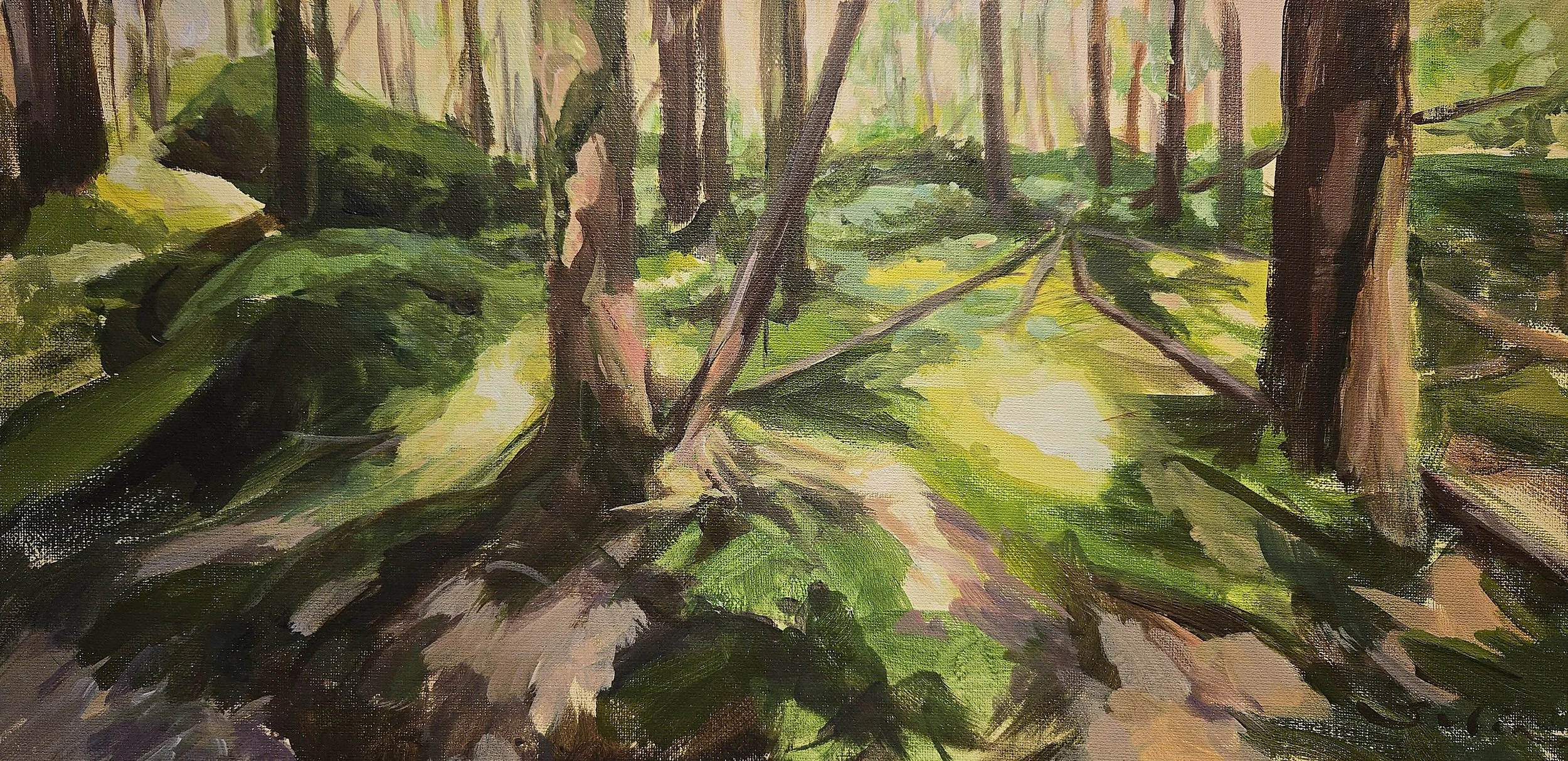 "That day in the woods"
10" x 20" (framed)
Acrylic on canvas
(Sold)