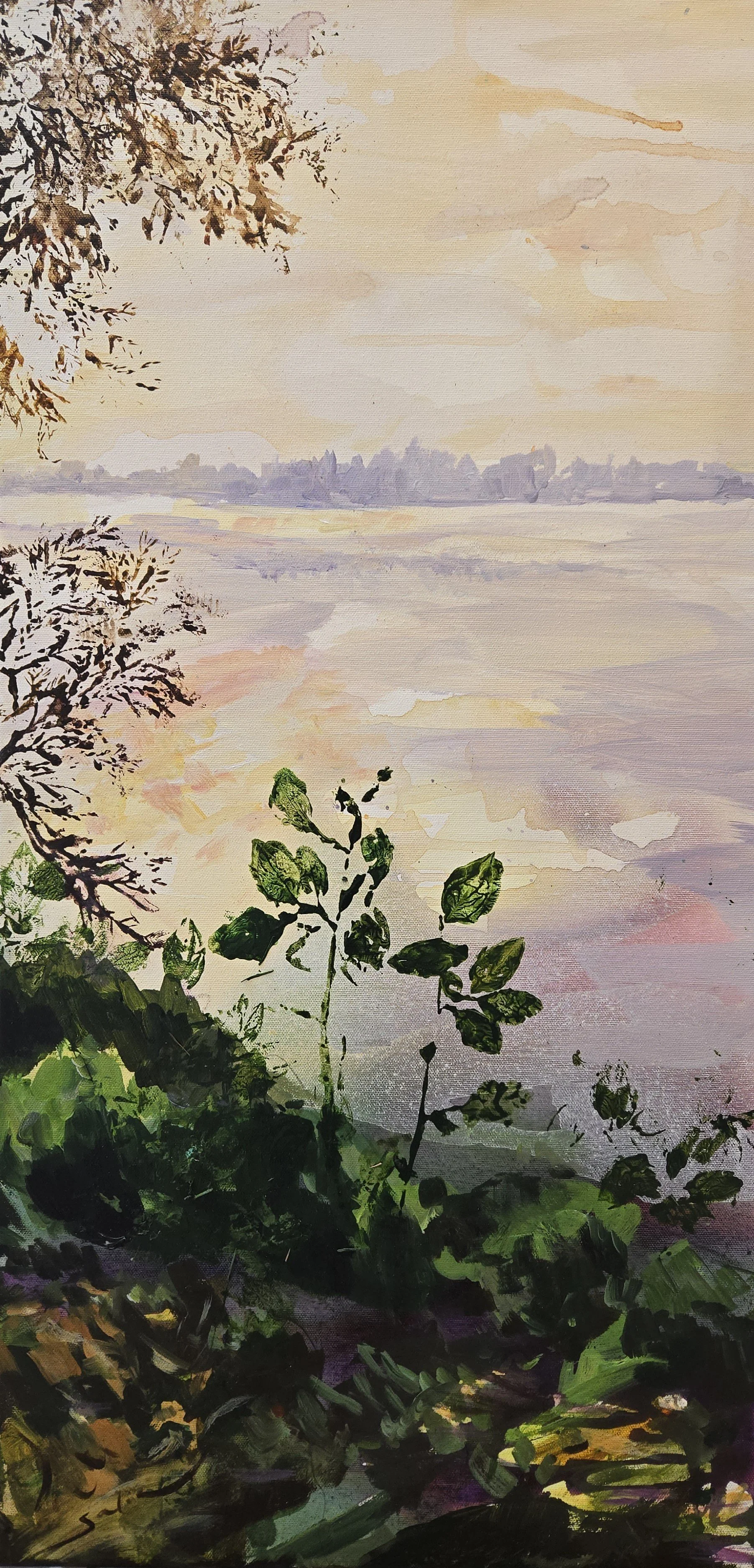 "That time of day"
Acrylic on canvas
30" x 15" (framed)
(Available)