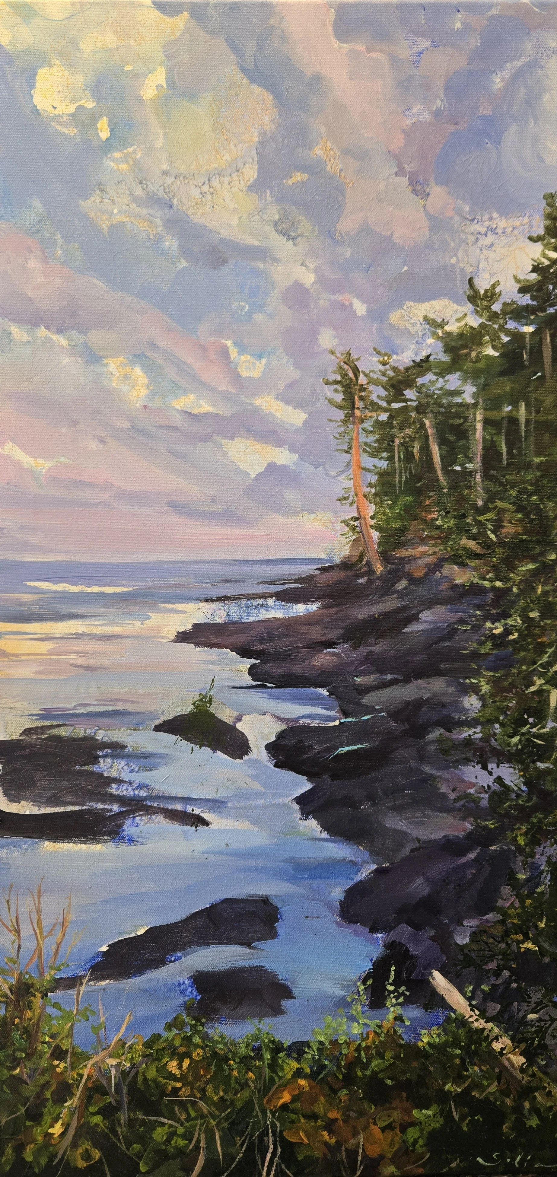 "Oh The Sea"
Acrylic on canvas
30" x 15" (framed)
(Available)