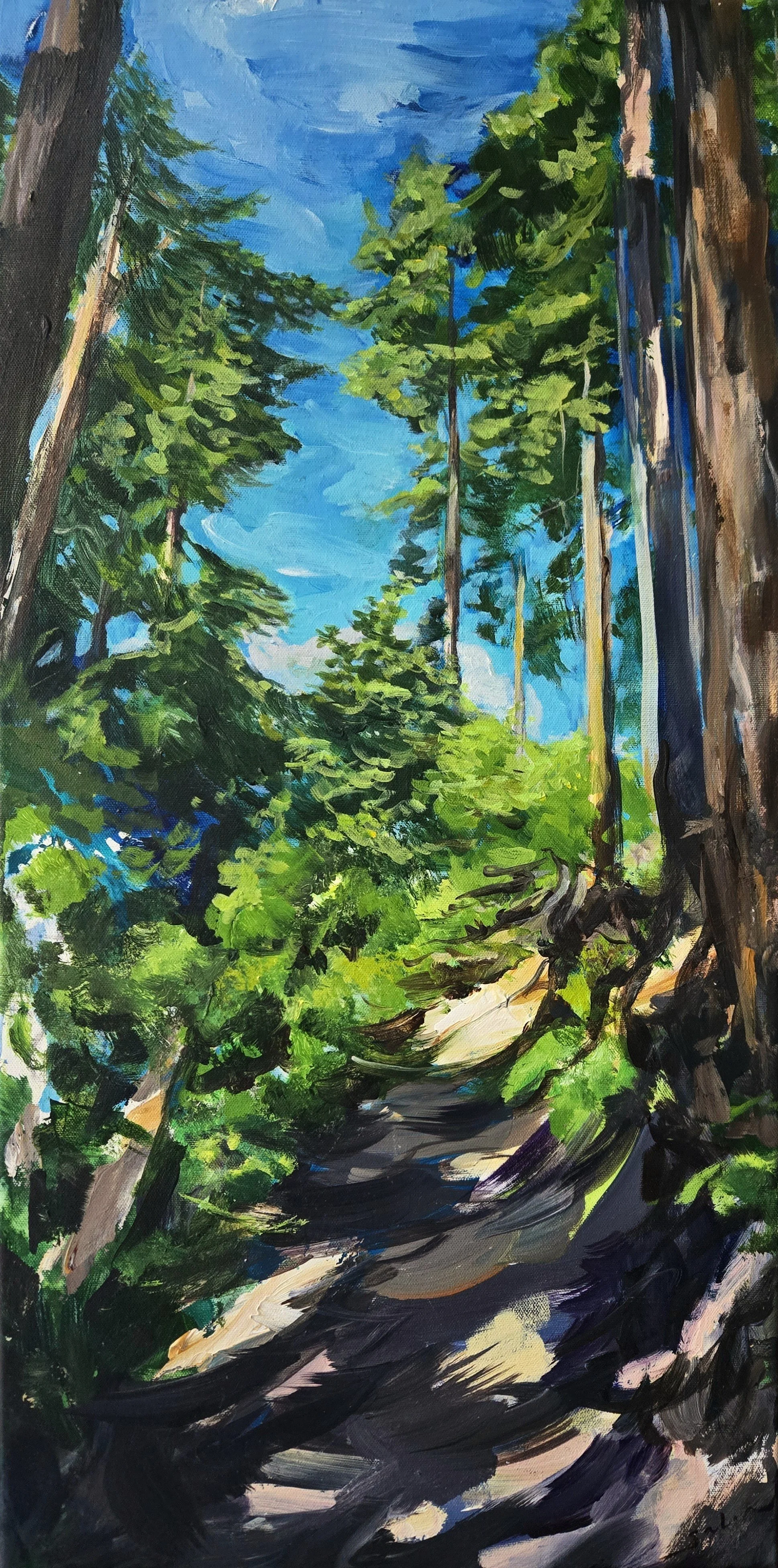 "The Path"
Acrylic on canvas
30" x 15" (framed)
(Available)
