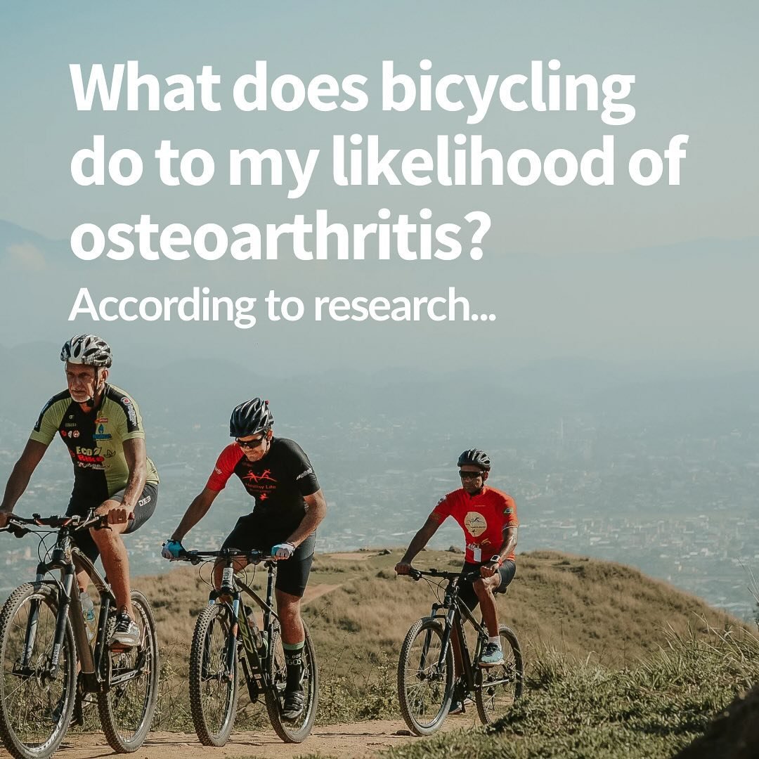 We hear all the time in the clinic that people are worried that their activities are causing wear and tear on their bodies. 

This research counters that idea. Turns out riding your bike is actually good for your knees. 

So get back in the saddle an