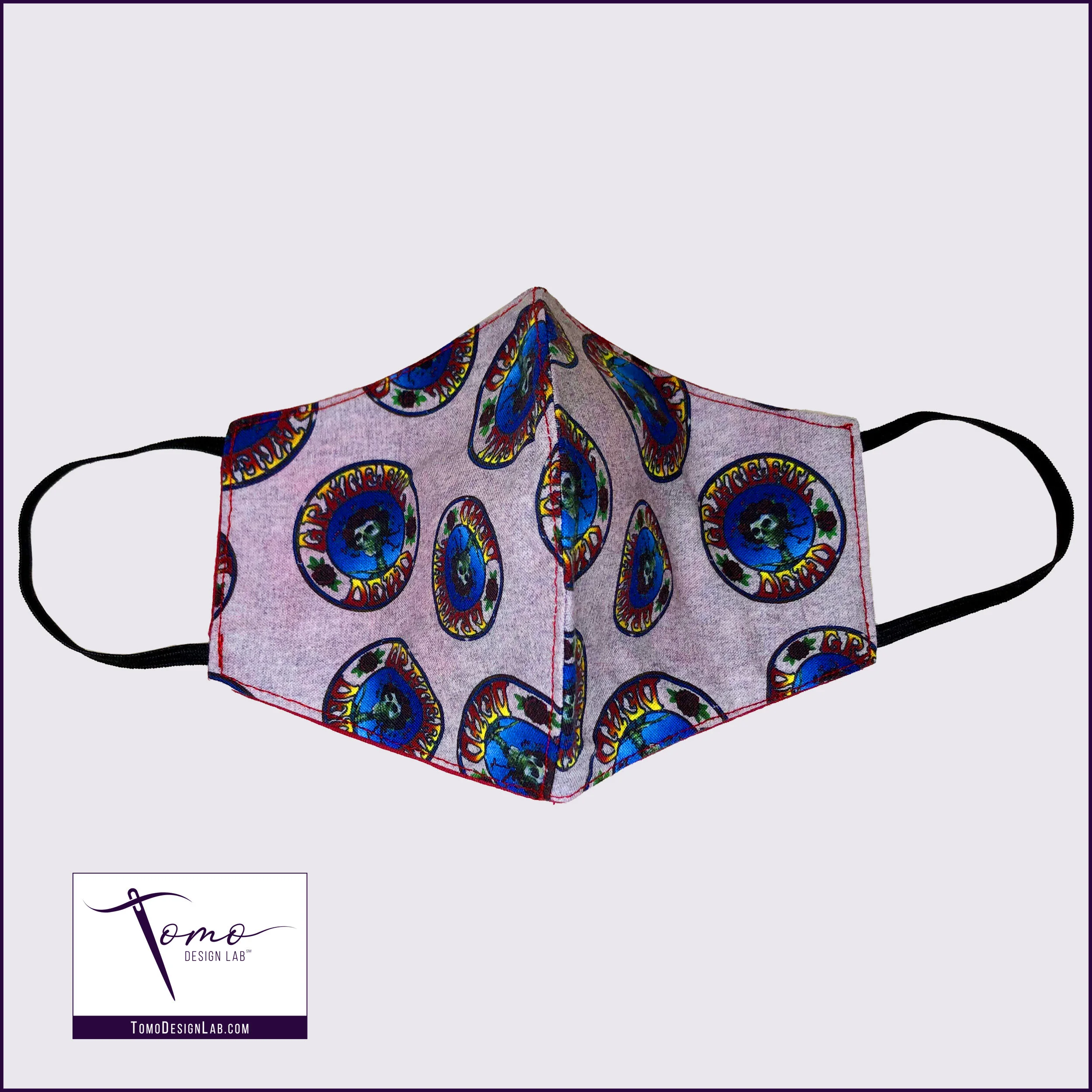 Grateful Dead Skull and Roses Face Mask