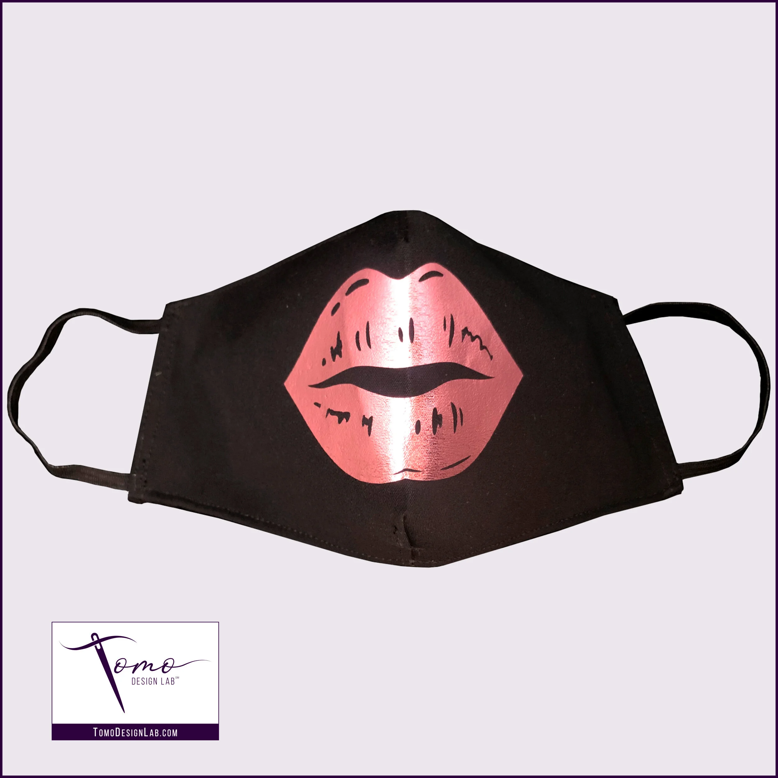 Lips Metallic Pink Face Mask