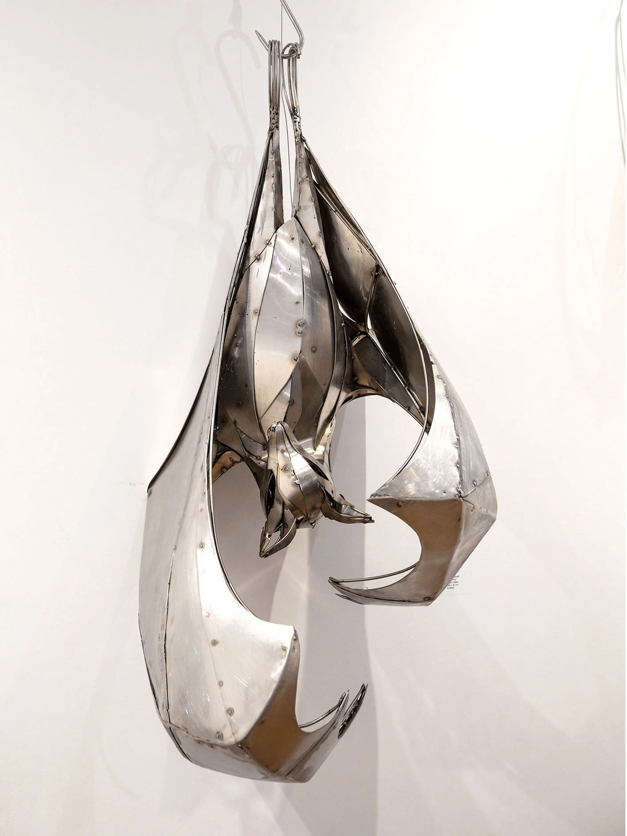 bat sculpture, flying fox, metal sculpture