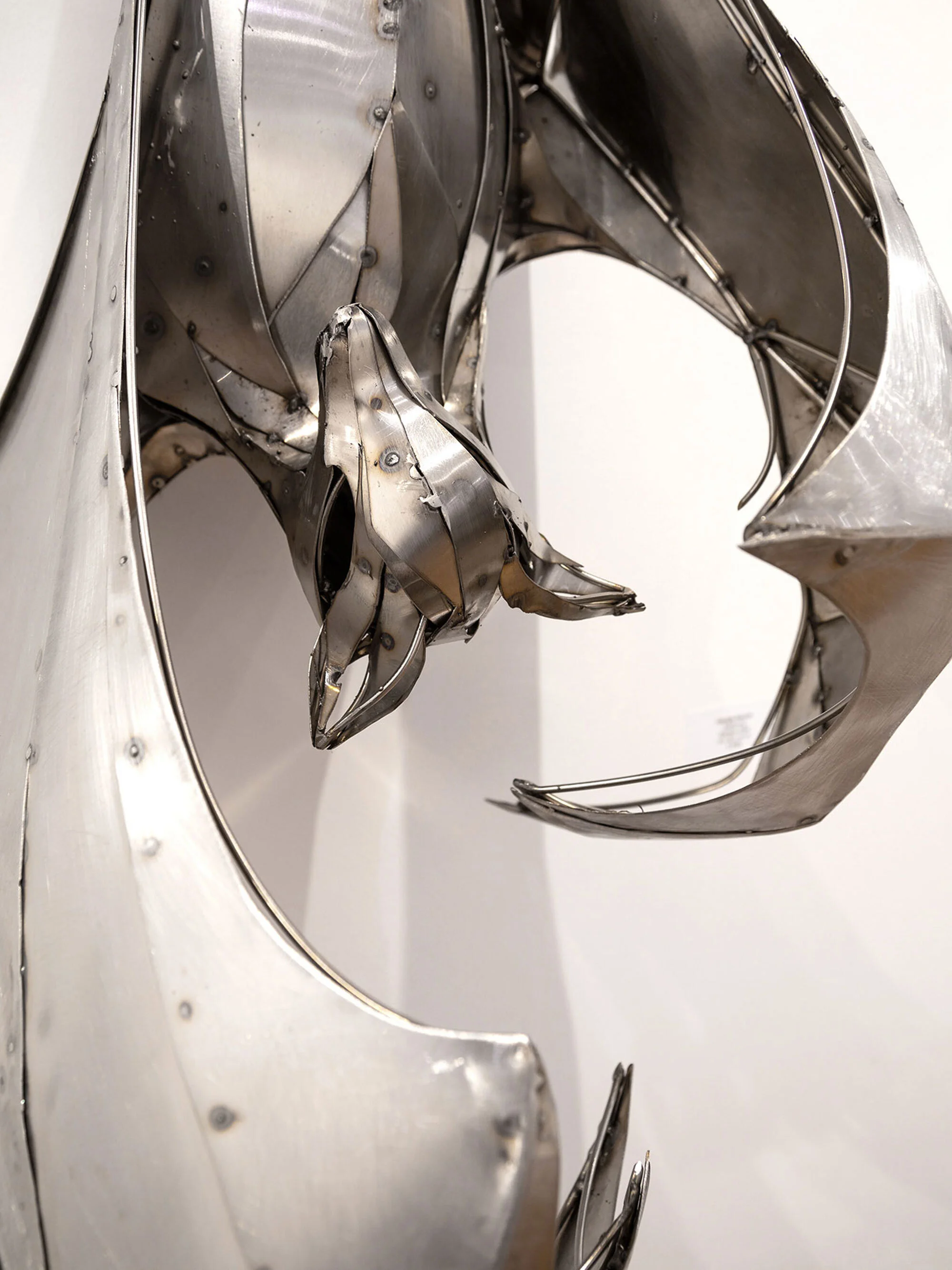bat sculpture, flying fox, metal sculpture