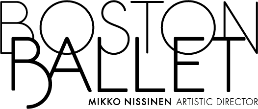 Logo for Boston Ballet with the text "Mikko Nissinen Artistic Director" along the bottom.