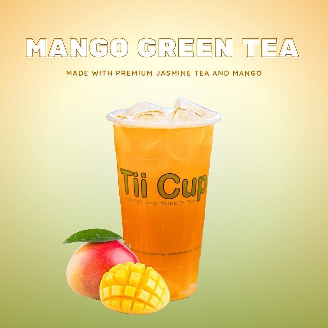 Drink of the Week: Mango Green Tea 🥭✨
In a mango MOOD, what about you? 

#DOTW #DrinkOfTheWeek #tiicup #bobasquad #mango #greentea