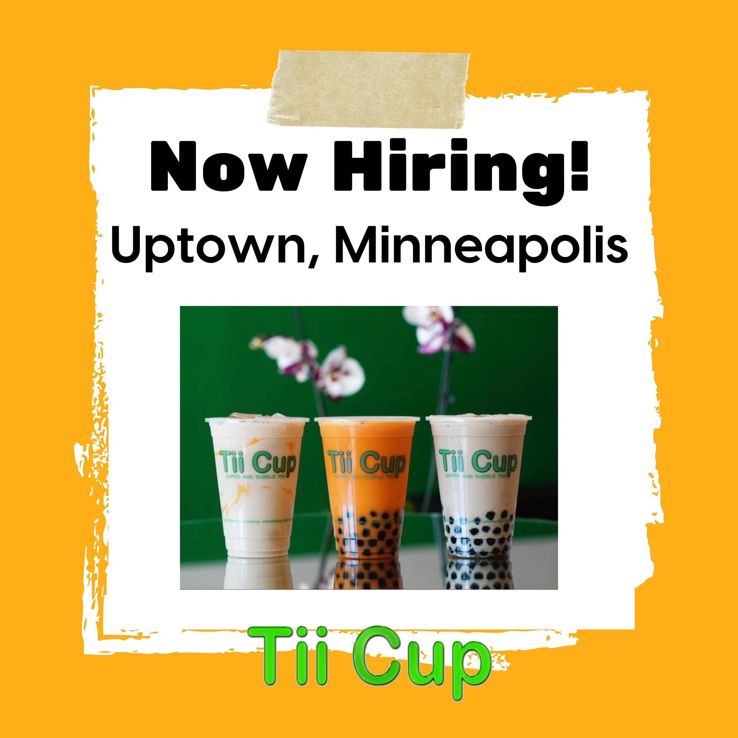 Join the #bobasquad! We are hiring for barista positions at our new Uptown location! 🧋💚

Check out https://www.tiicup.com/work or click the link in our bio to apply!