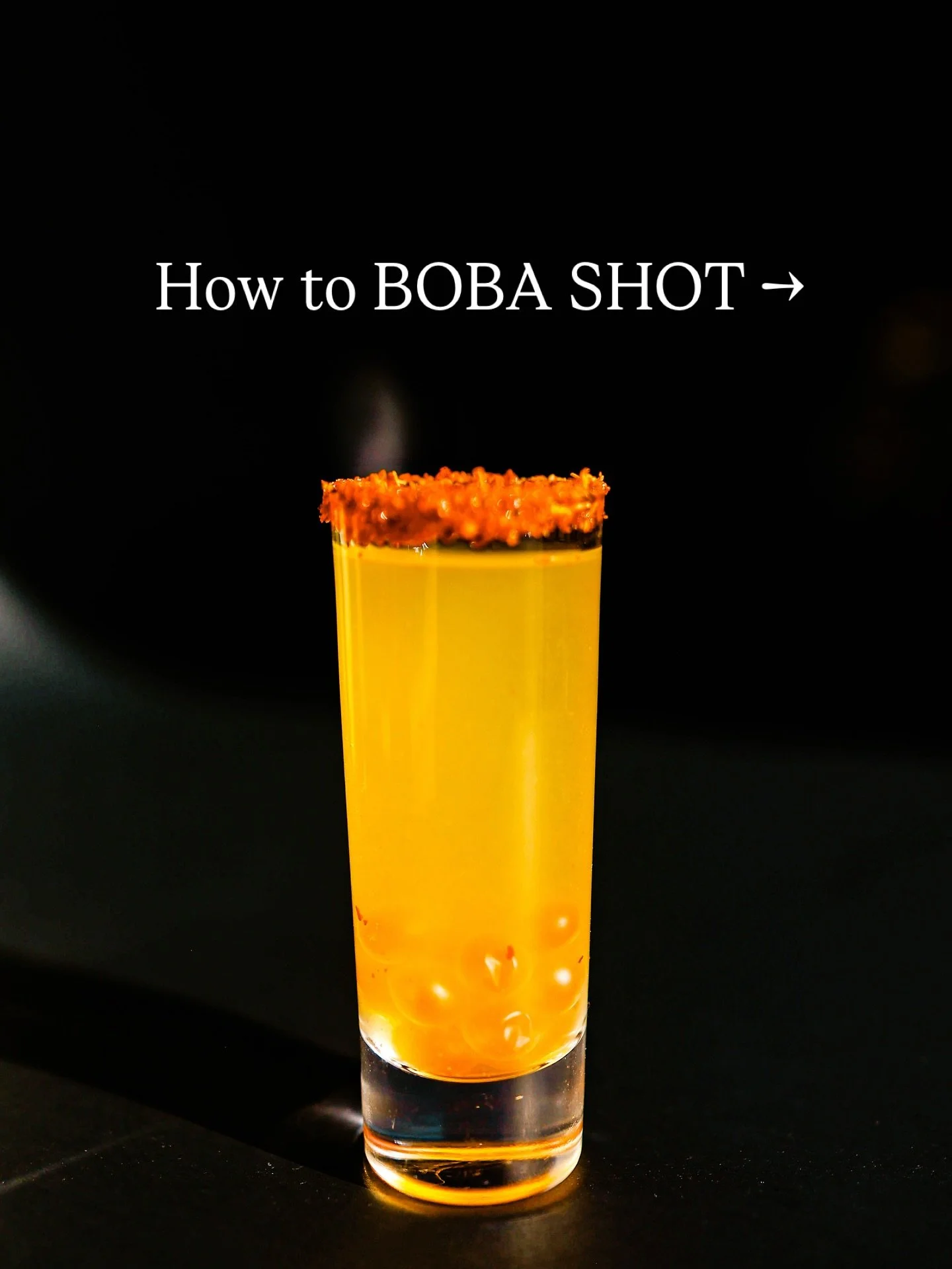 Here&rsquo;s a step by step instruction on how to BOBA SHOT:

1. Drink half the shot 
2. Drink the rest and chow down the boba 
3. Share BOBA SHOTS with your friends ❤️

And always remember, BOBA SHOTS are just $5 on Thursdays 🤯 

See you at karaoke