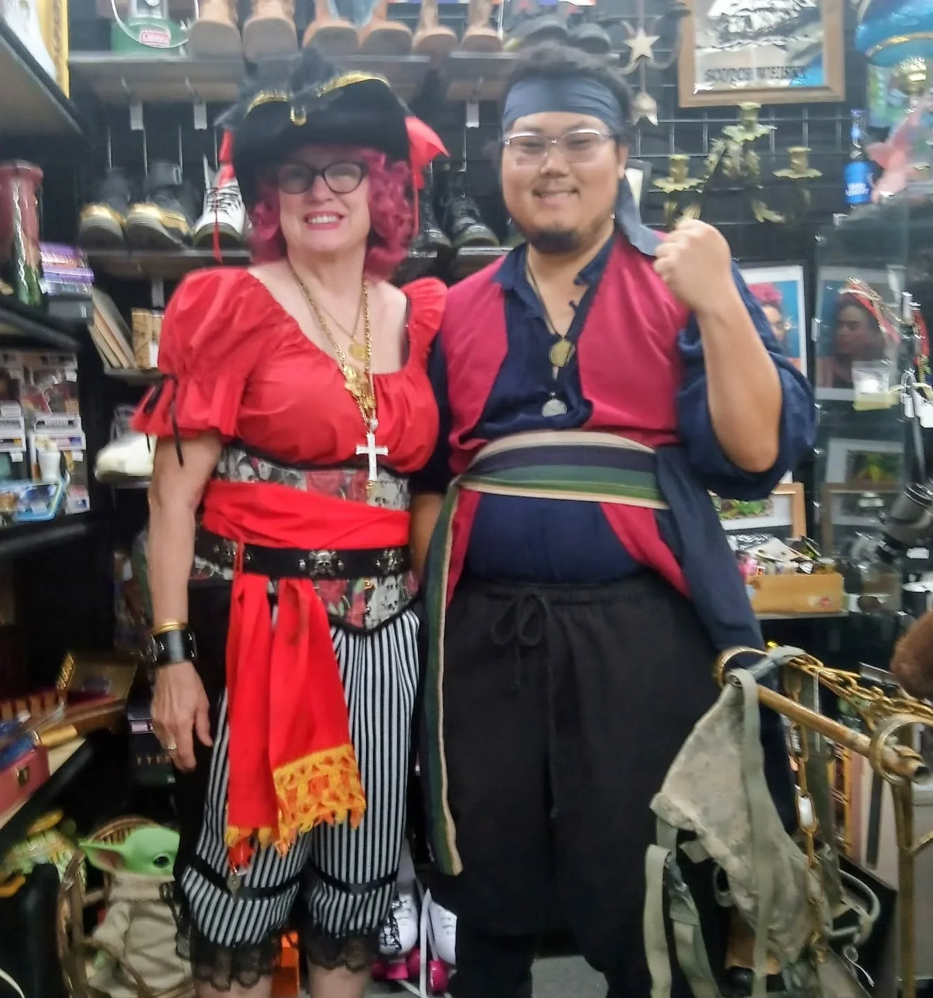 Our customers getting into the #halloween spirit #pirate #piratelife #lasvegasshopping #cosplay #costumes