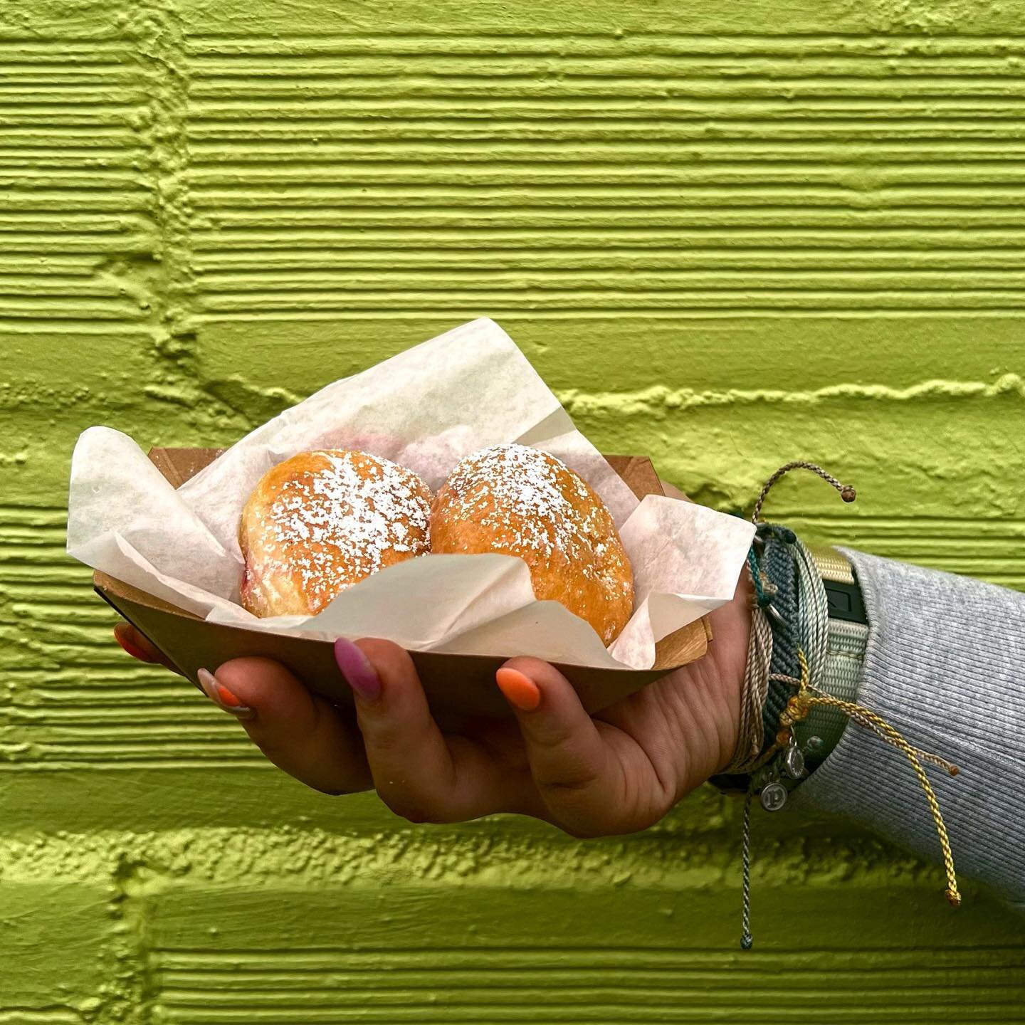 This new cafe treat is a french beignet... they are too good to still be in the case today, but next time you see them, snag'em!