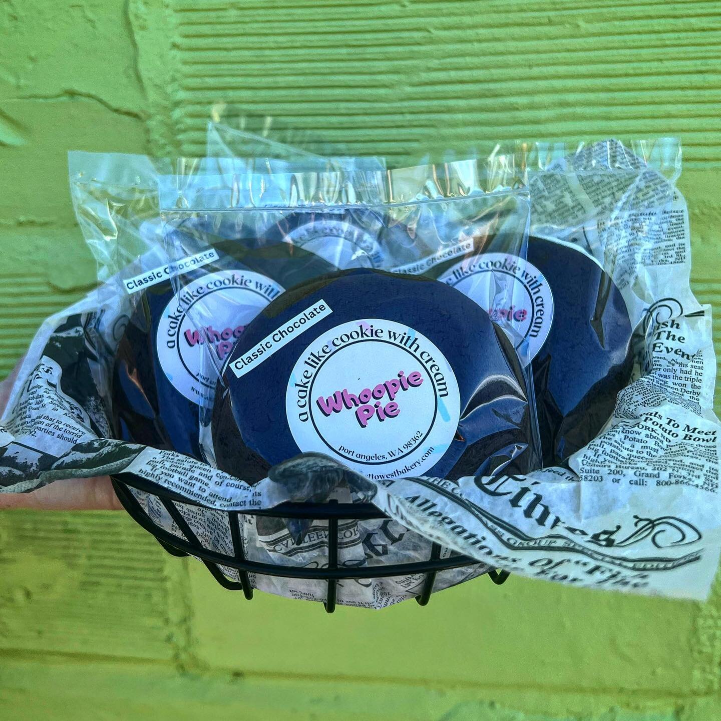 We Currently have Whoopie Pies at the Cafe! These scrumptious baked goodies are locally made in port Angeles, lets support our local small business bakeries.