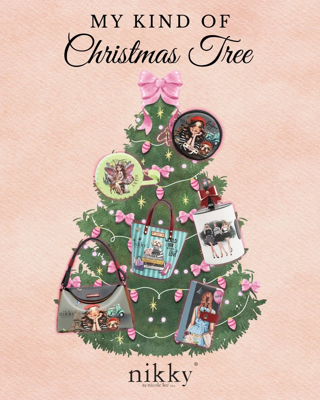 This is my kind of Christmas tree&hellip; 100% Nikky approved! 💖🎄🎀

Find stocking stuffers and other beautiful gifts at www.nikkybag.com or via the link in bio!

#NikkyByNicoleLee #SuzyHanDesigns #NicoleLeeUSA #fashionaccessories #mykindofchristma