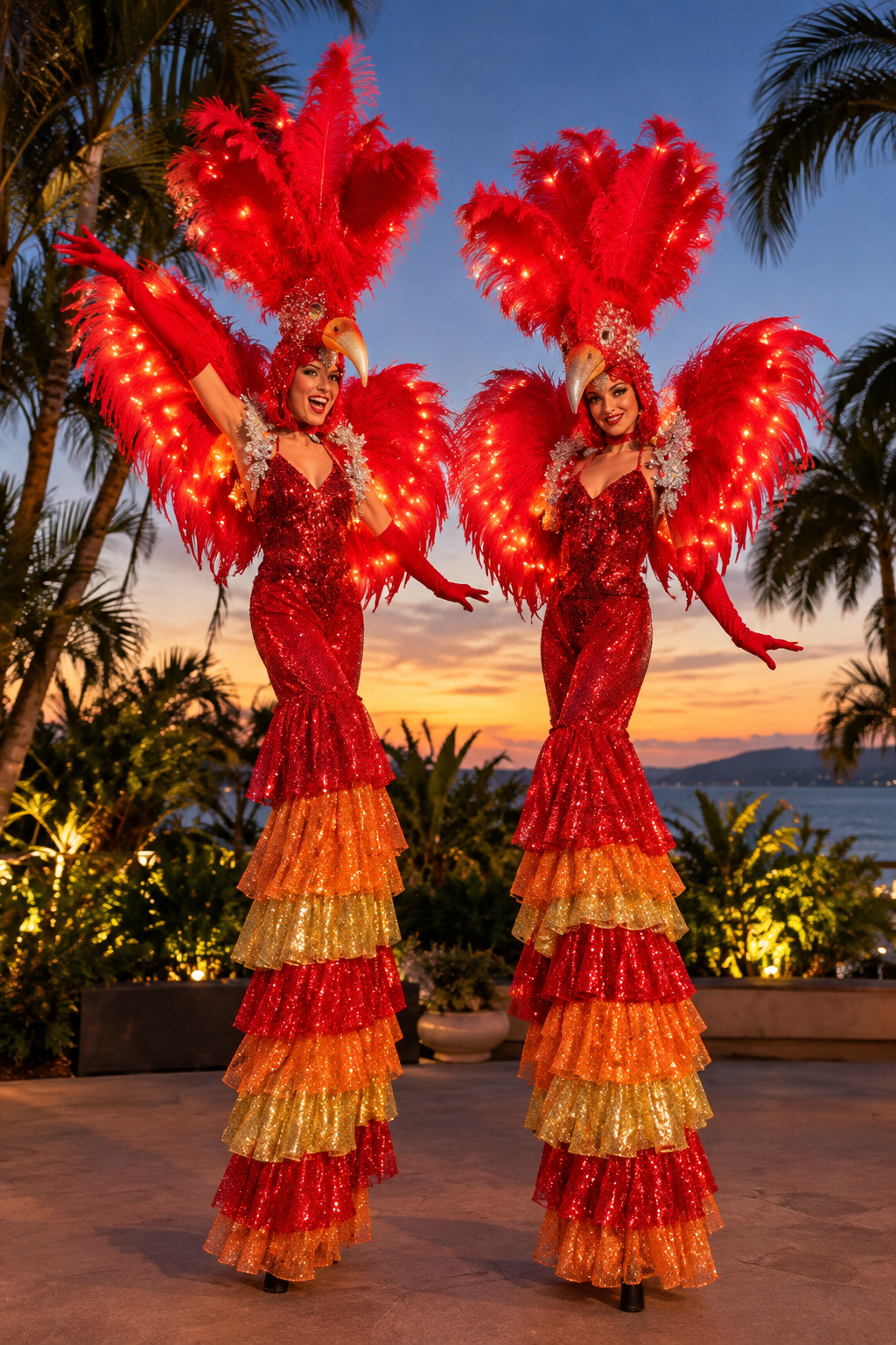 Tropical Sunset Stilt Showgirls.png