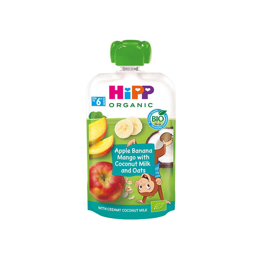 Pouch - Apple, Banana & Mango with Coconut Milk & Oats - 100g