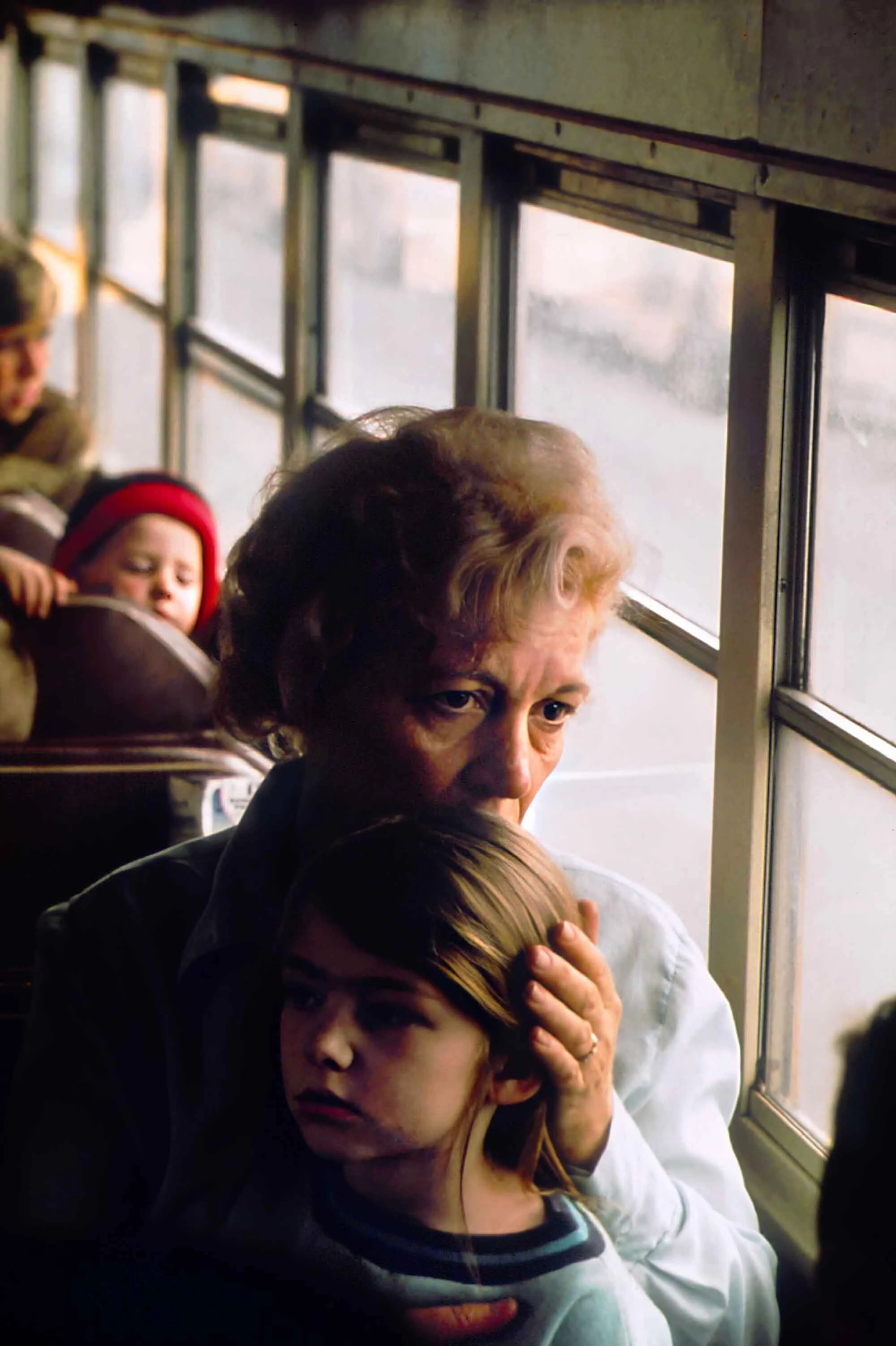March 1972: A worried mother and her child