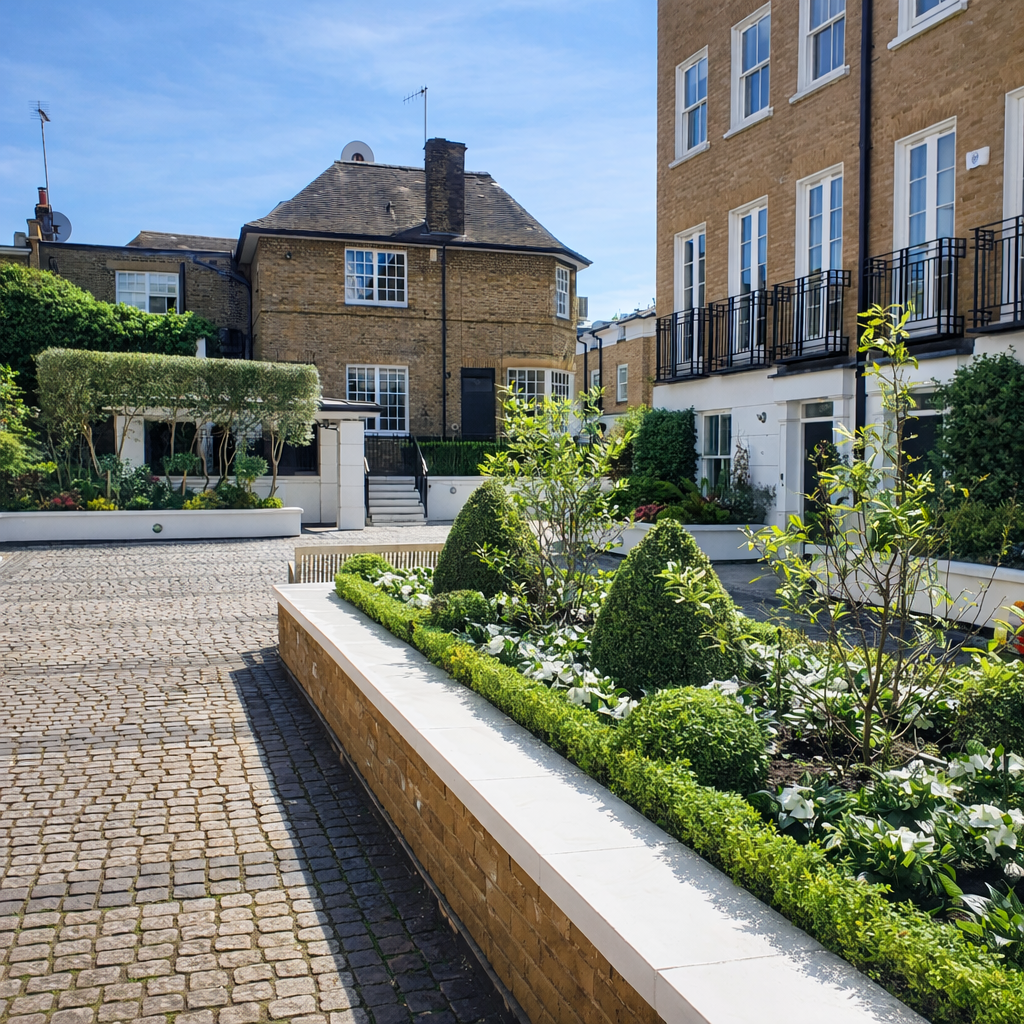 Plants in a large plant bed in a communal area