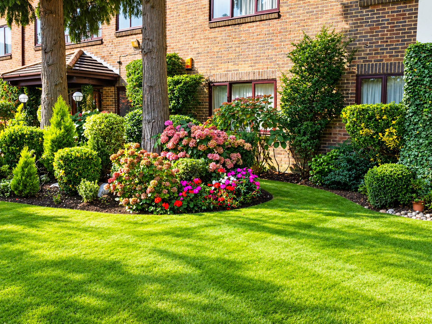 Sunlit Brick Garden in Bloom.png