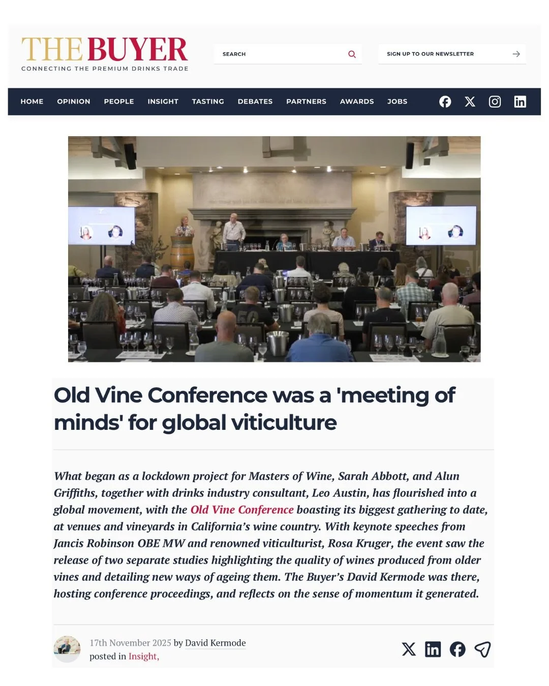 Grateful to David Kermode (@mrvinosaurus) for capturing how the Old Vine Conference has evolved into a truly global conversation - one rooted in collaboration, evidence and shared responsibility. 

Writing for @thebuyer11 , he reflects on the event a