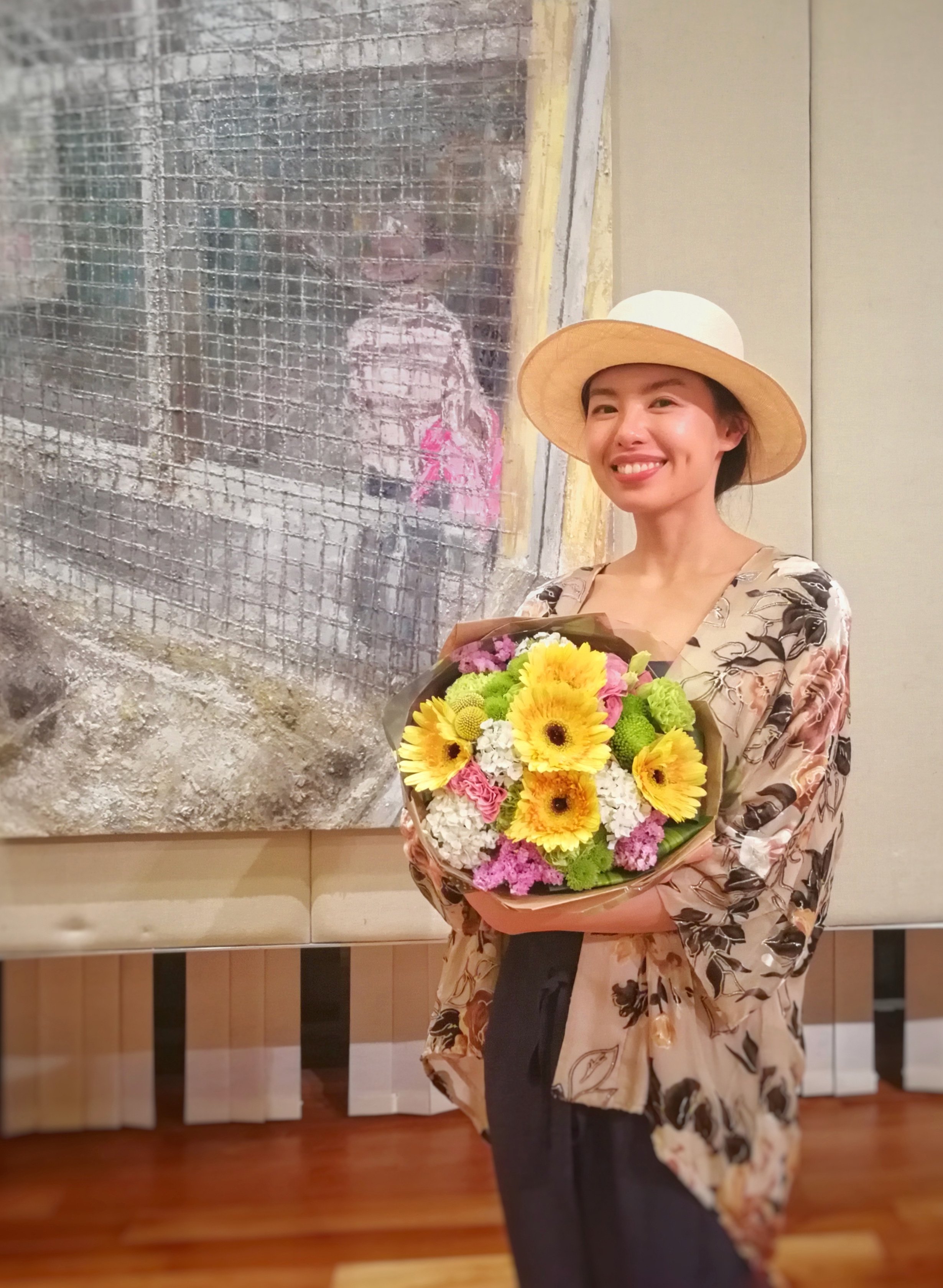 Lantian at her exhibition 'Hortusus Conclusus 囚‘ in Hong Kong, 2018