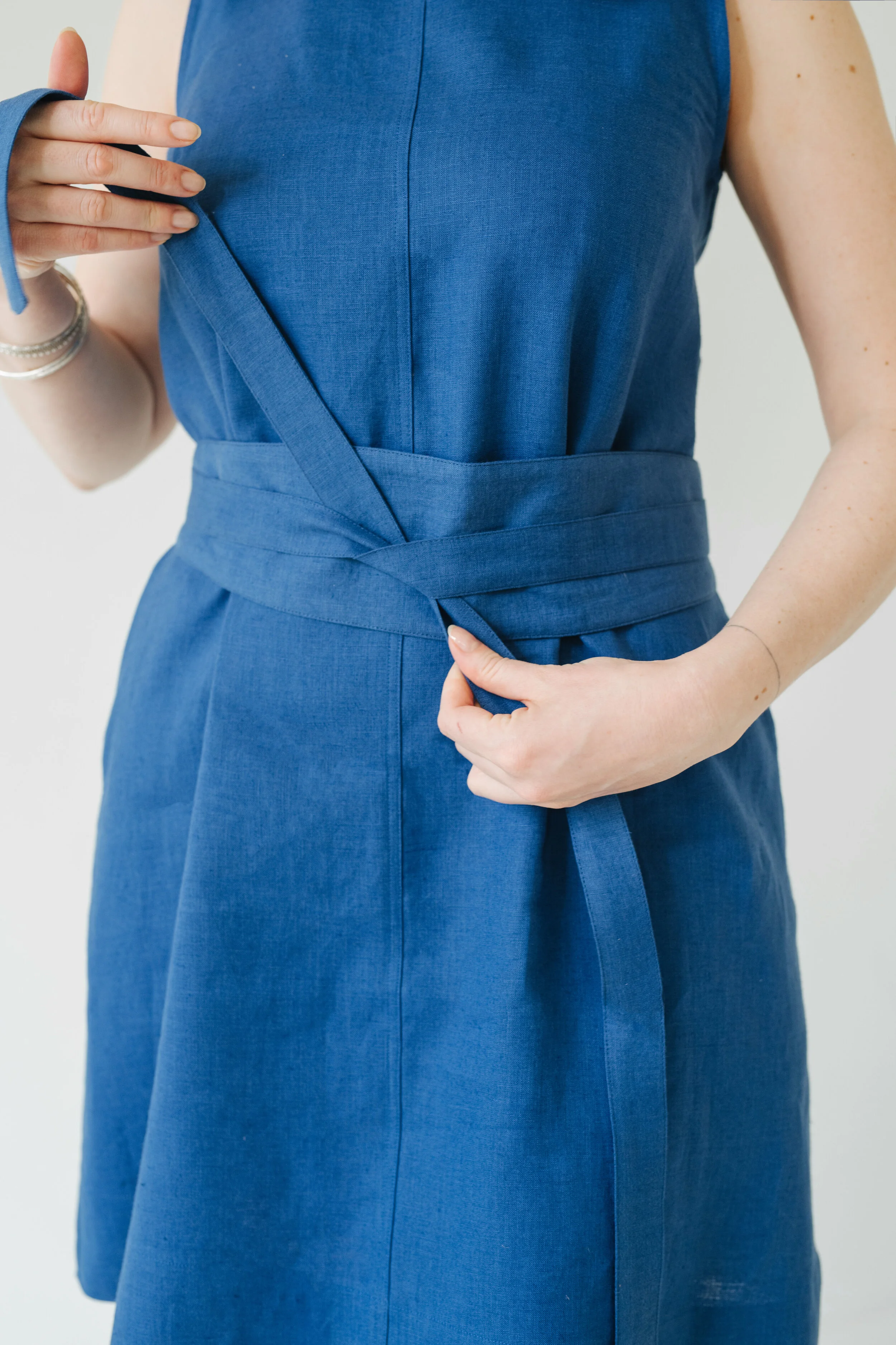 Linen loose trapeze dress — White Mint Studio