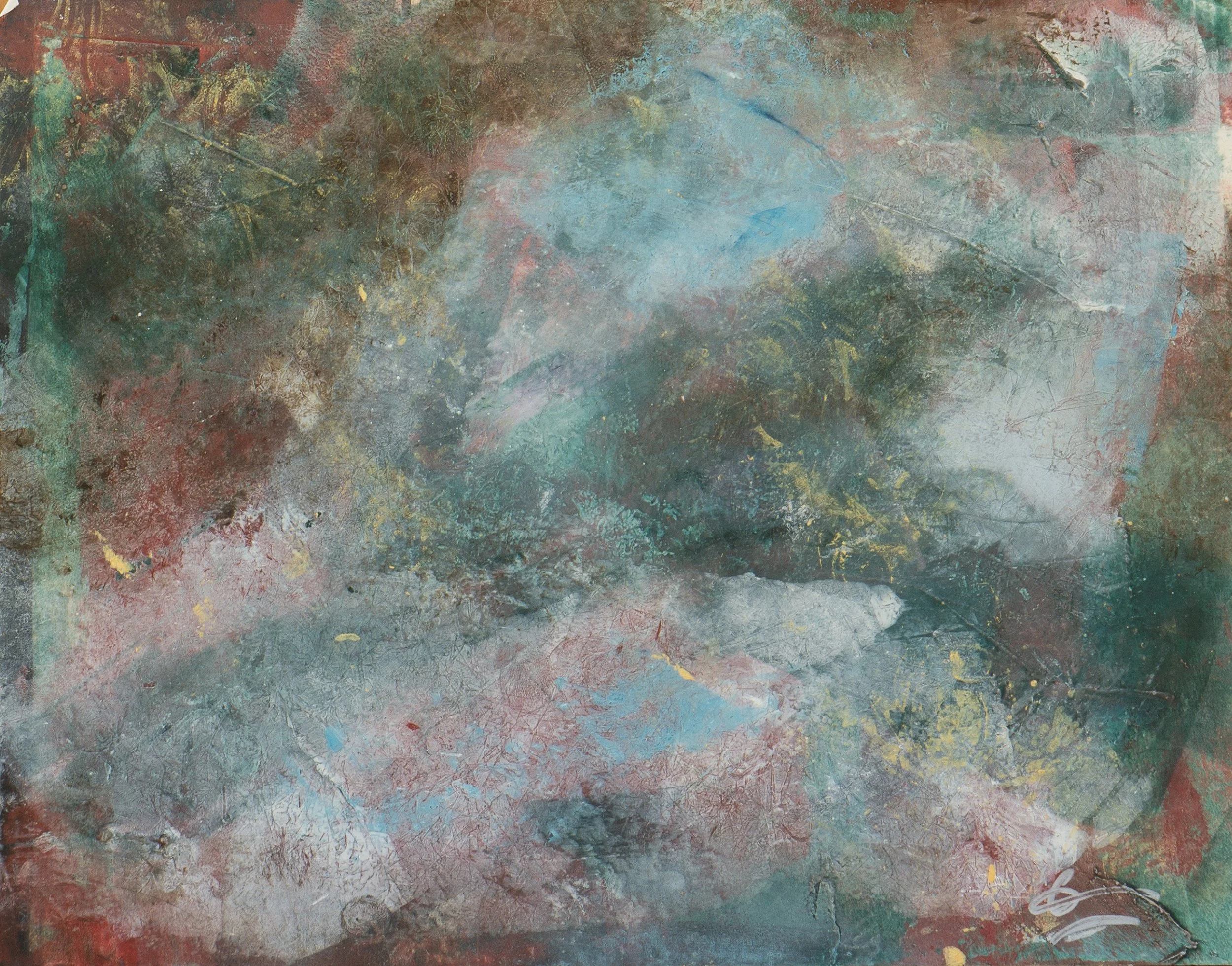 Bon Secour Bay 2, 2024;
From the series Bon Secour Bay;
cold wax, oil on paper, 
mounted on panel;
10.94” x 13.88”;
BSB-23-002;
$650