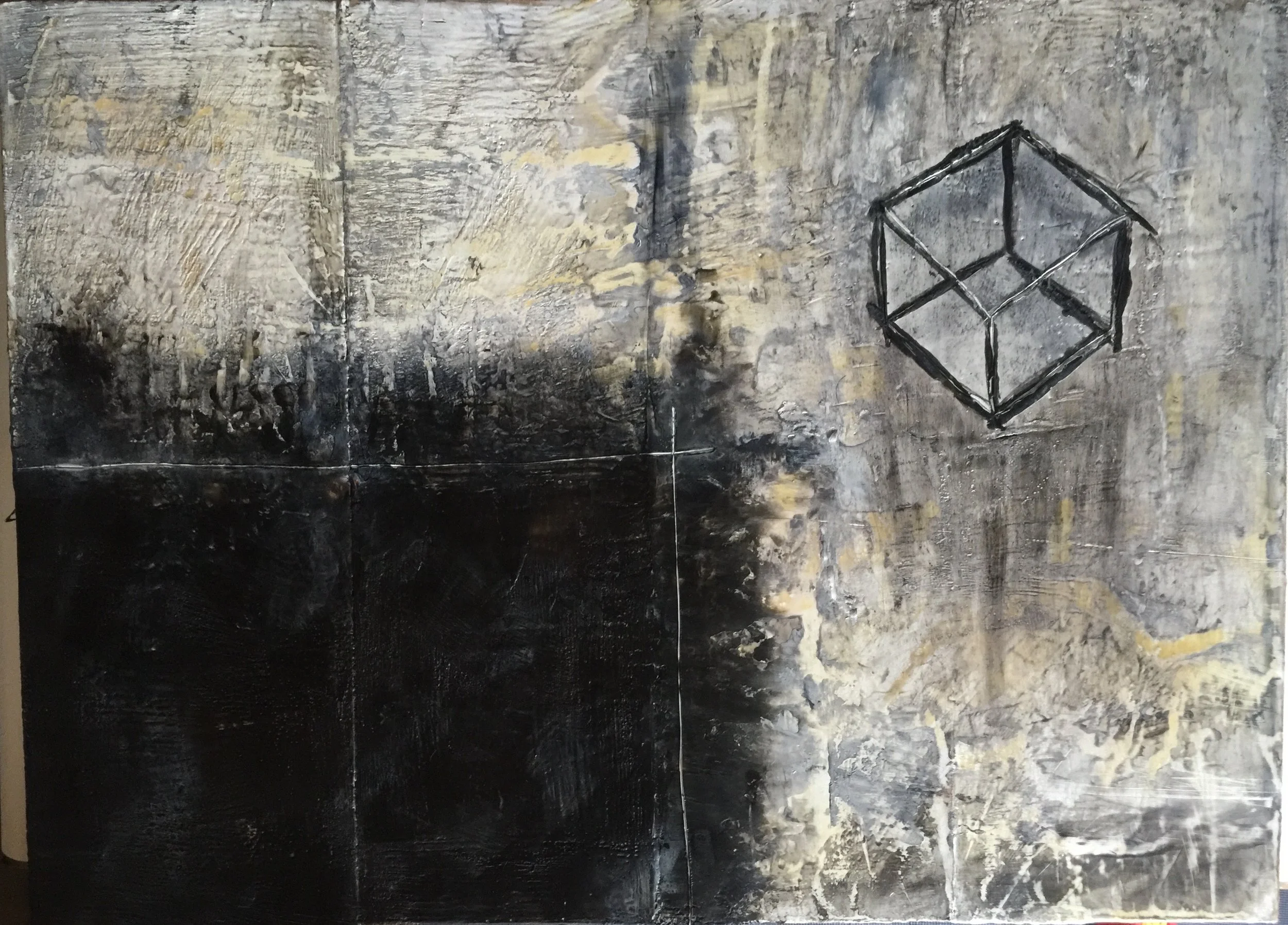 Boxes 4 02 2008;
encaustic, oil, pastel on board;
22.5” x 30.5”;
ENS-08-023;
$2,800