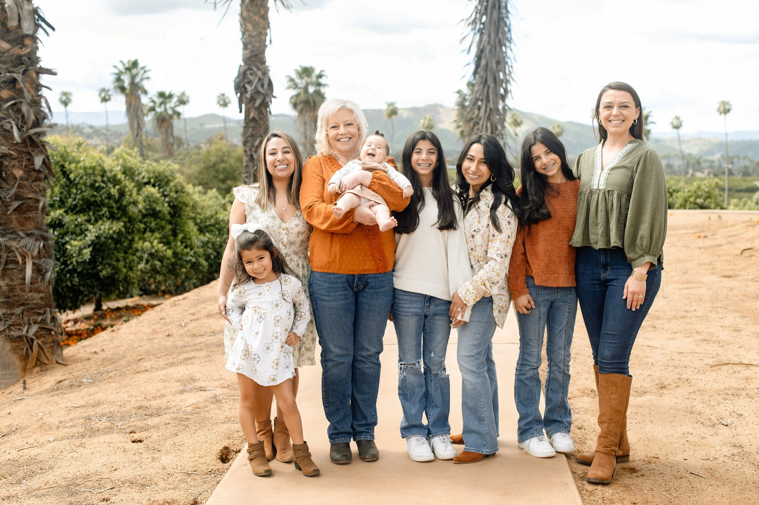 Family, with all the women, Mom granmother, daughters and grand daughters - at citrus state park