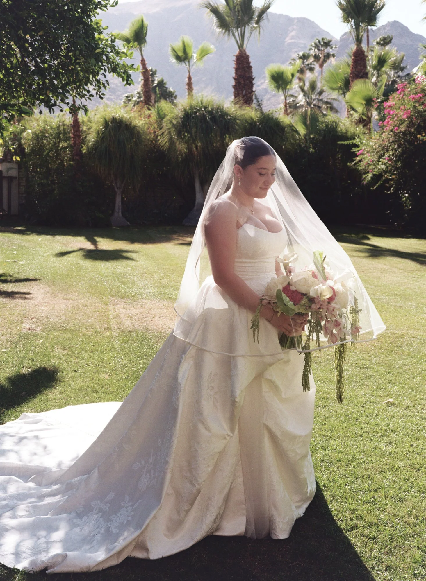 120mm film wedding portrait elopement Palm Springs