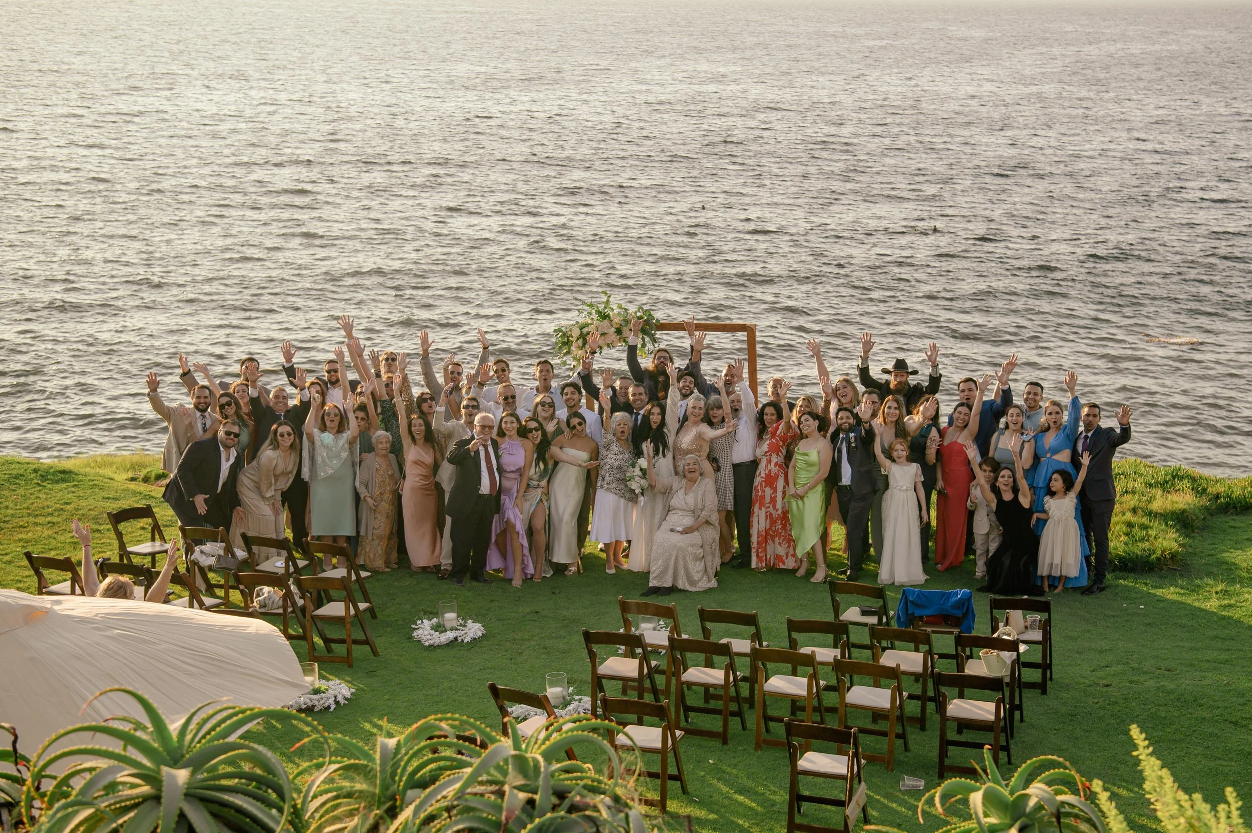 "La Jolla elopement — Guests on the bluffs above La Jolla Cove, California"