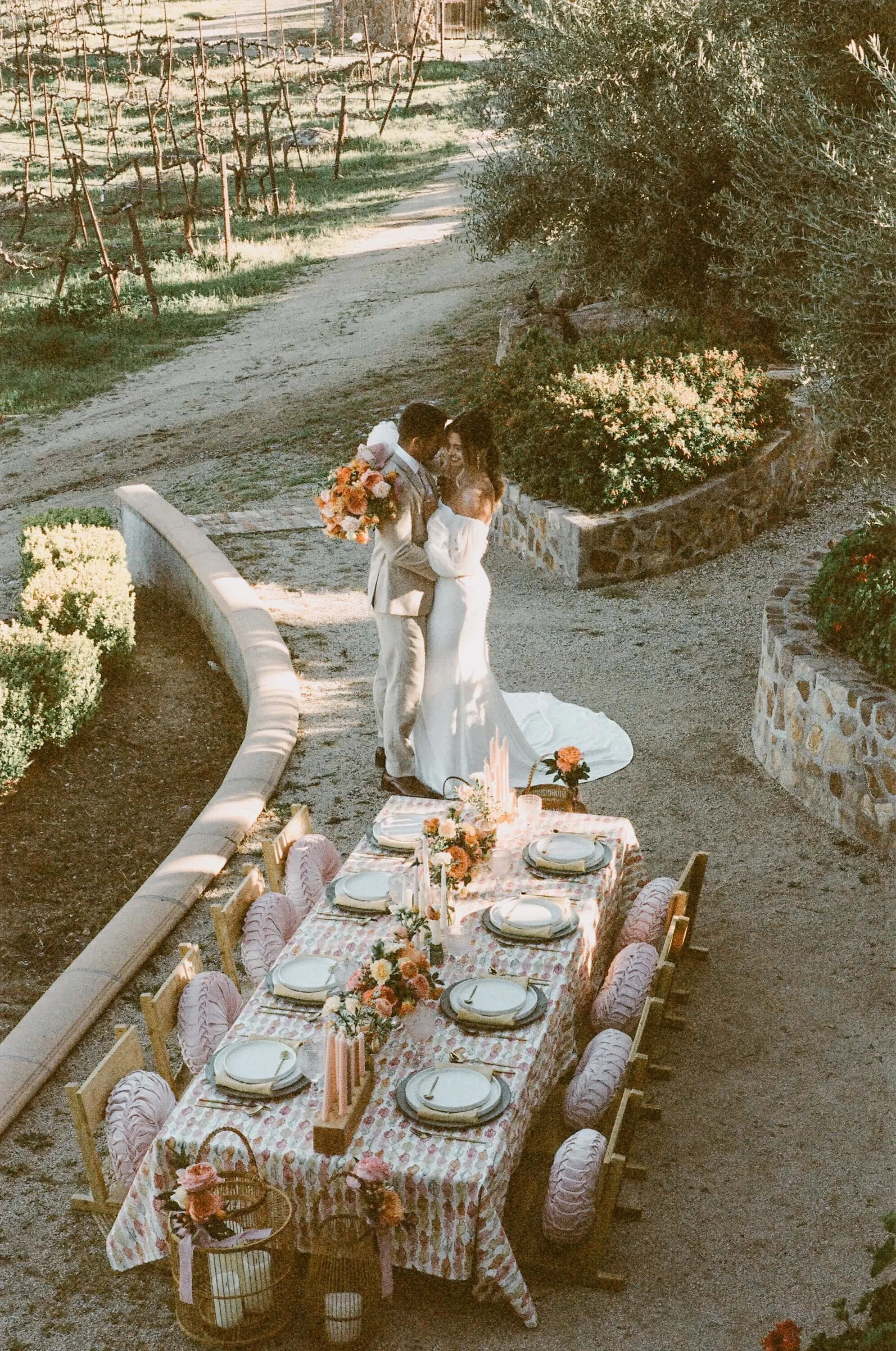 35mm film wedding photo by Mariela Campbell, Private Estate elopement