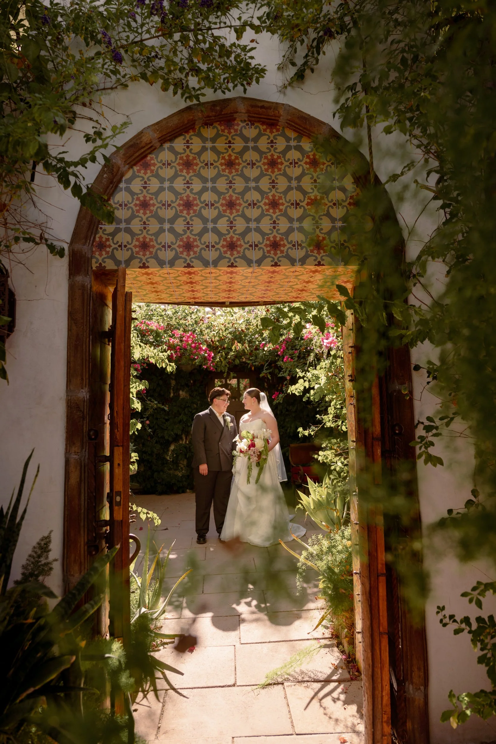 Palm Springs lgbqt destination elopement portrait at Casa De Monte Vista