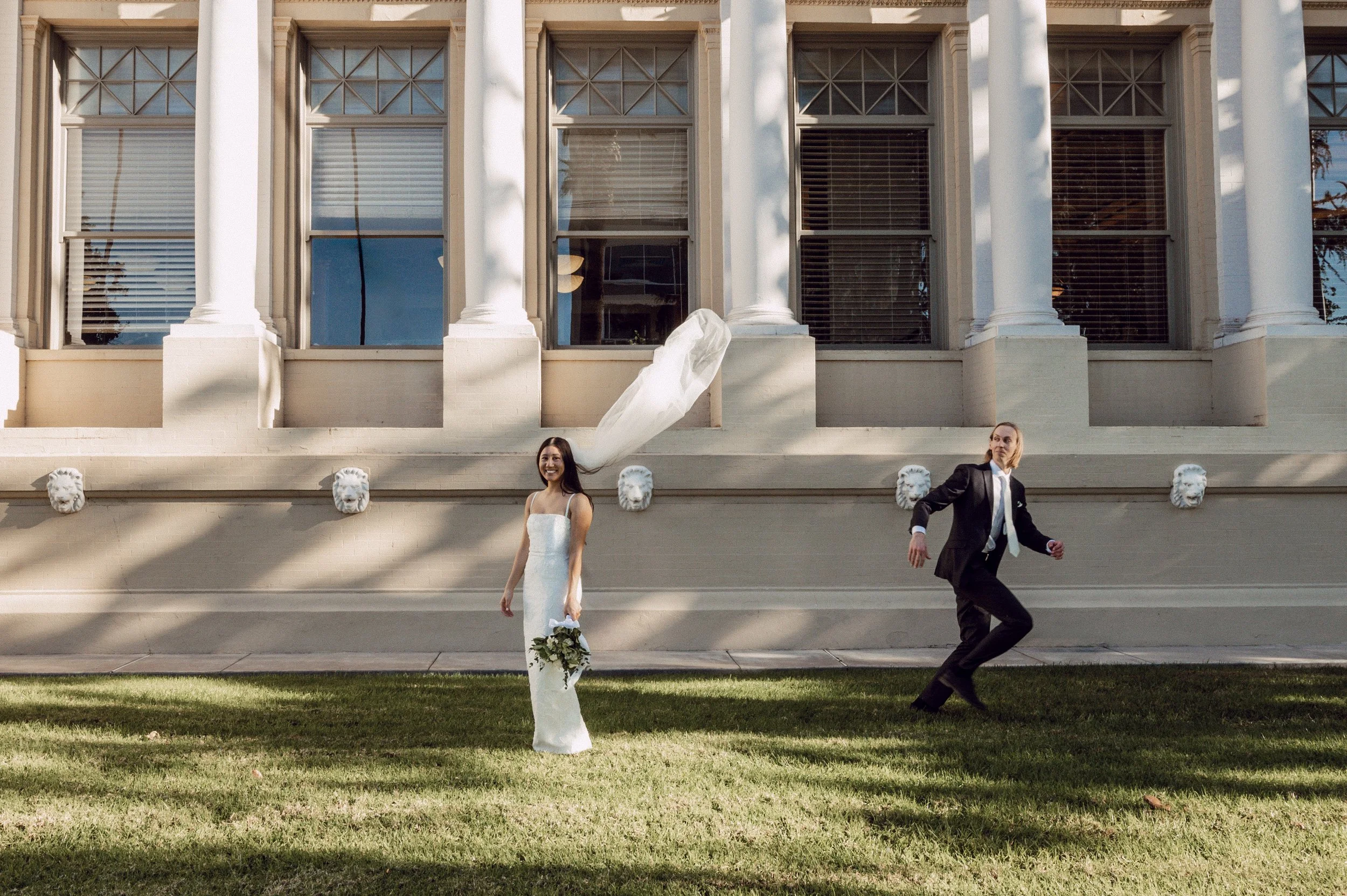 Downtown Riverside Courthouse Wedding Portraits
