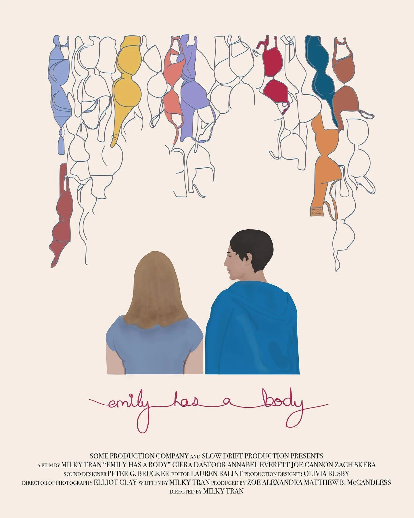 Give or take an entire year ago (!!), @marissa.explainsitall created this film poster for @thatkellytran &lsquo;s  gorgeous coming-of-age short film, &ldquo;Emily Has a Body.&rdquo; We&rsquo;re so excited to finally share it with you. The film will b