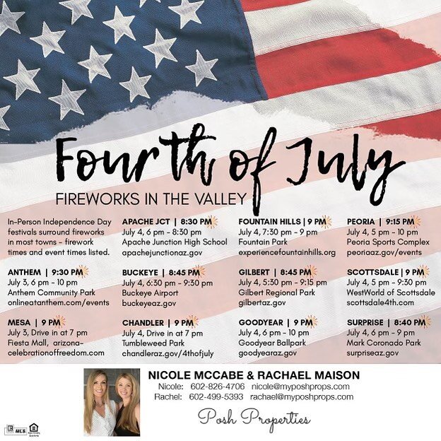 Looking to celebrate the 4th of July with a firework display?💥 🇺🇸 Please check the website listed for any updates before you go!