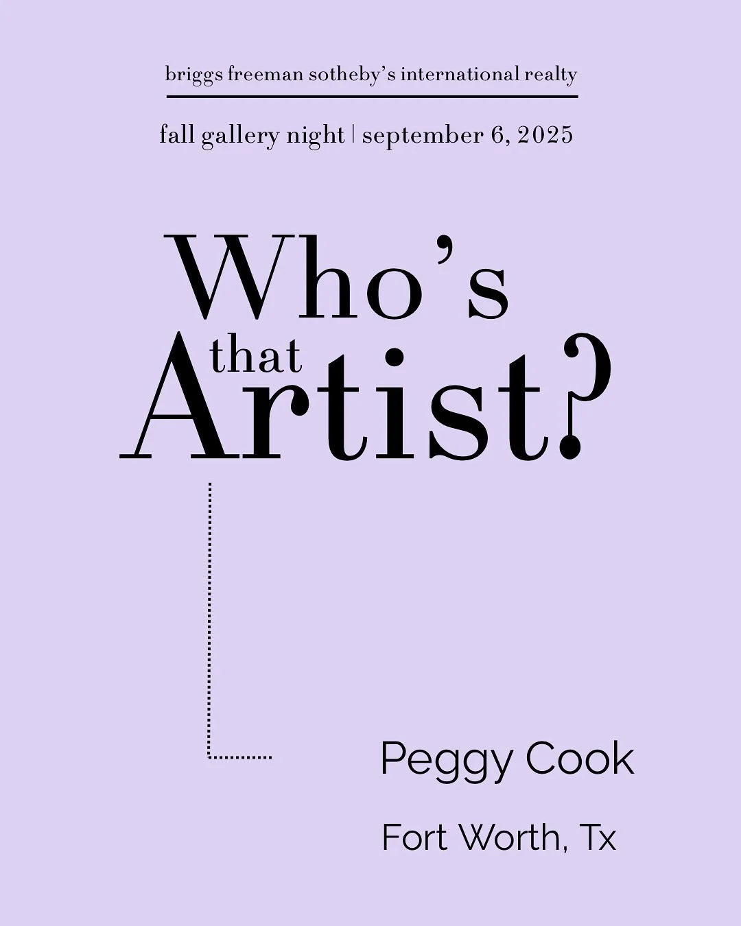 🍂 Fall Gallery Night at Briggs Freeman Sotheby&rsquo;s International Realty 🍷🎨

Celebrate Fort Worth&rsquo;s vibrant art scene with an evening of creativity, community, and conversation. Our West 7th office transforms into a gallery showcasing wor