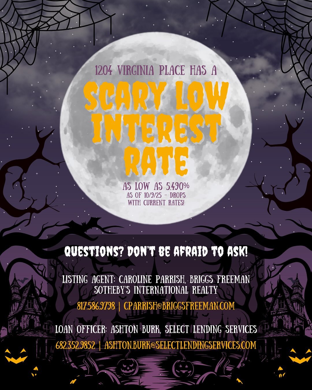 🎃 No tricks, just treats for homebuyers in Fort Worth! 👻
This stunning Fort Worth home just got even sweeter with a reduced interest rate offer for the buyer. Don&rsquo;t let this deal haunt you later - homes like this don&rsquo;t stay on the marke