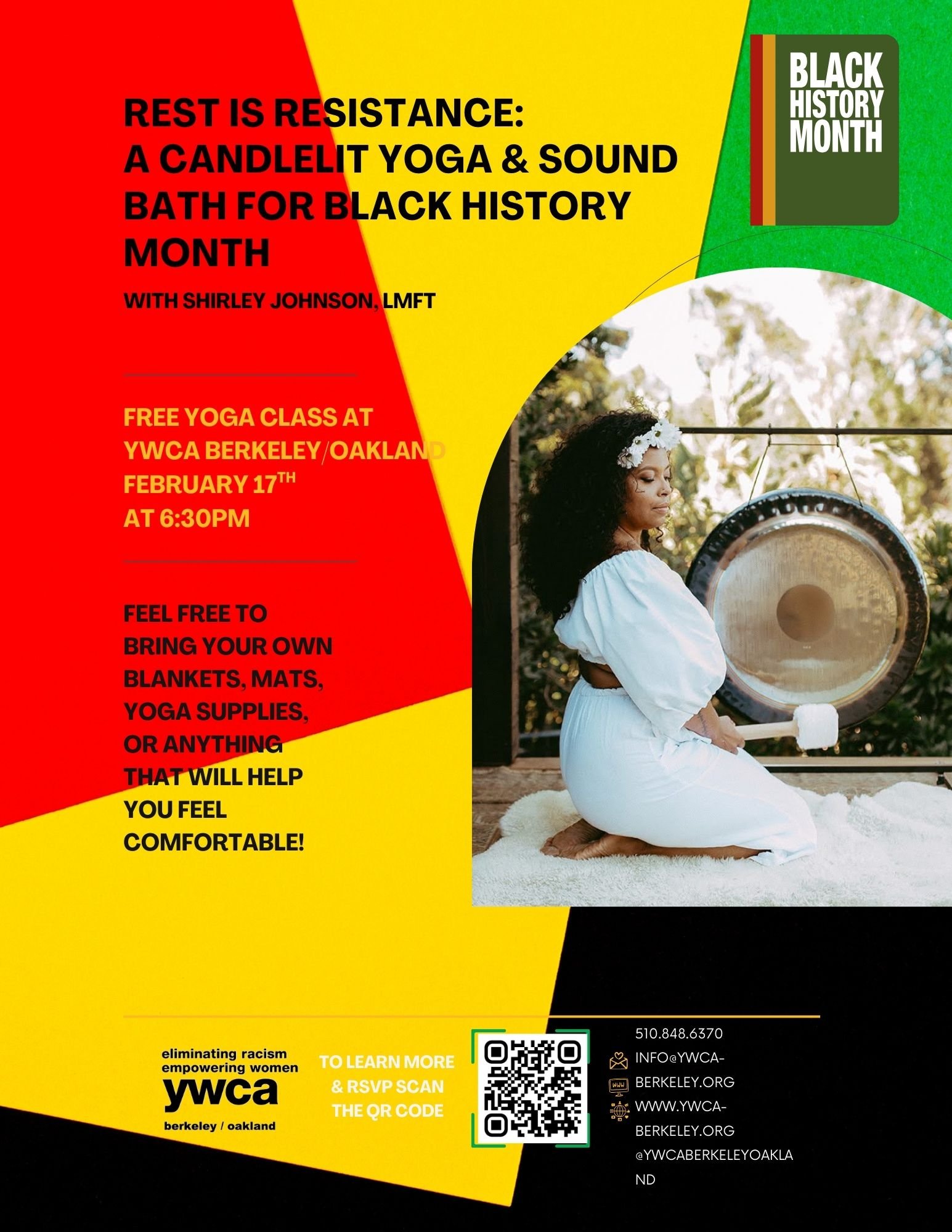 🌿 FREE Wellness Series – Rest Is Resistance: A Candlelit Yoga &amp; Sound Bath for Black History Month with Shirley Johnson🌿