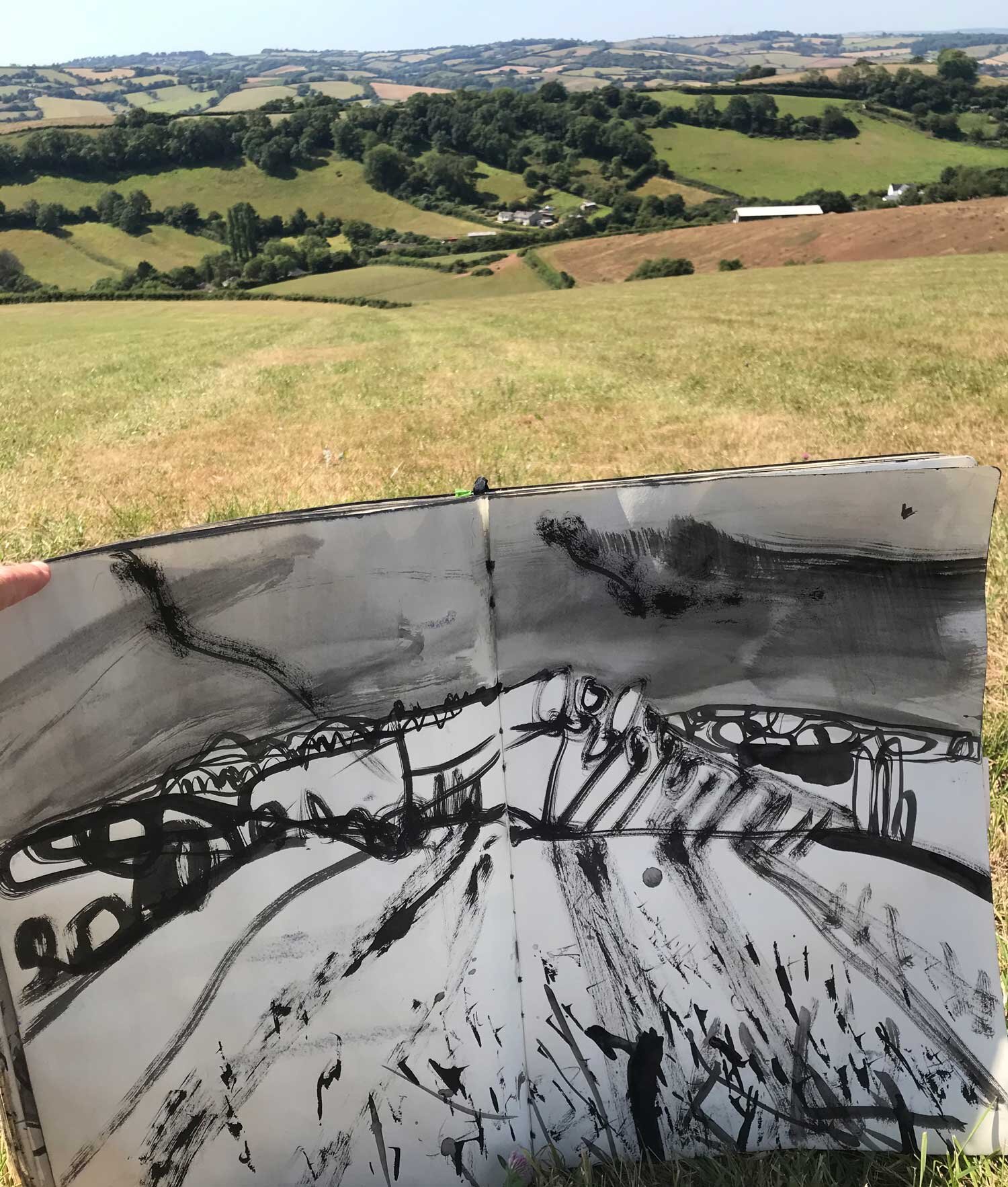 Sam Boughton Ink drawing of Devon Hills