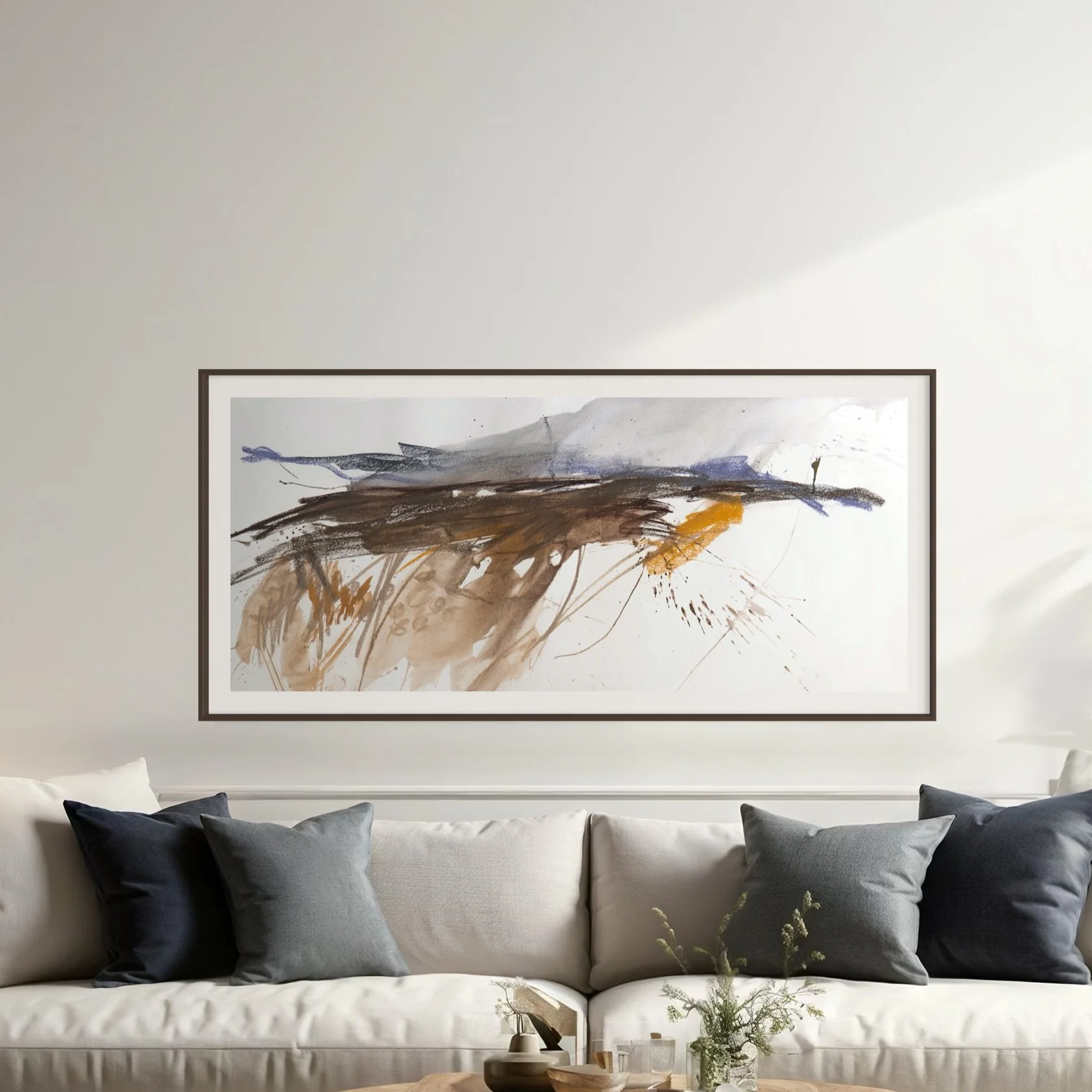 "Rannoch Moor Long Study 1" - a contemporary abstract landscape painted in situ by British artist Sam Boughton
