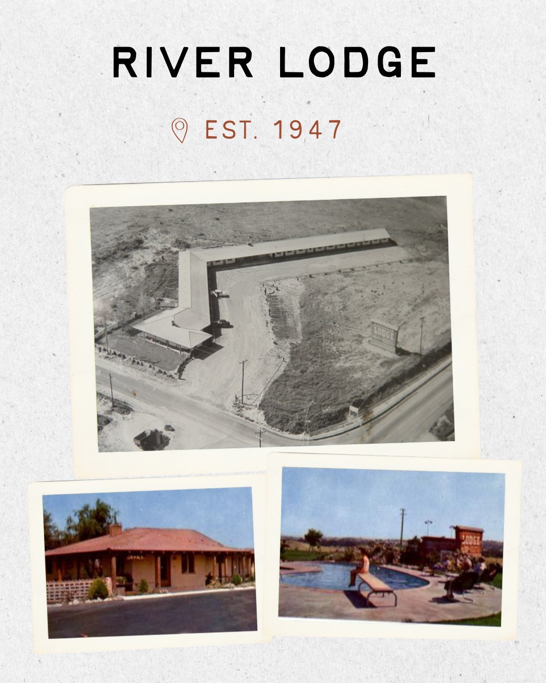 MOTEL MAKEOVER::: @RIVERLODGEPASO ⁠
⁠
River Lodge has been a fixture along the stretch of Highway 101 between Paso Robles and Templeton since 1947. With a boomerang-shaped building, room-front parking, kidney bean pool, and an iconic sign &mdash; it 