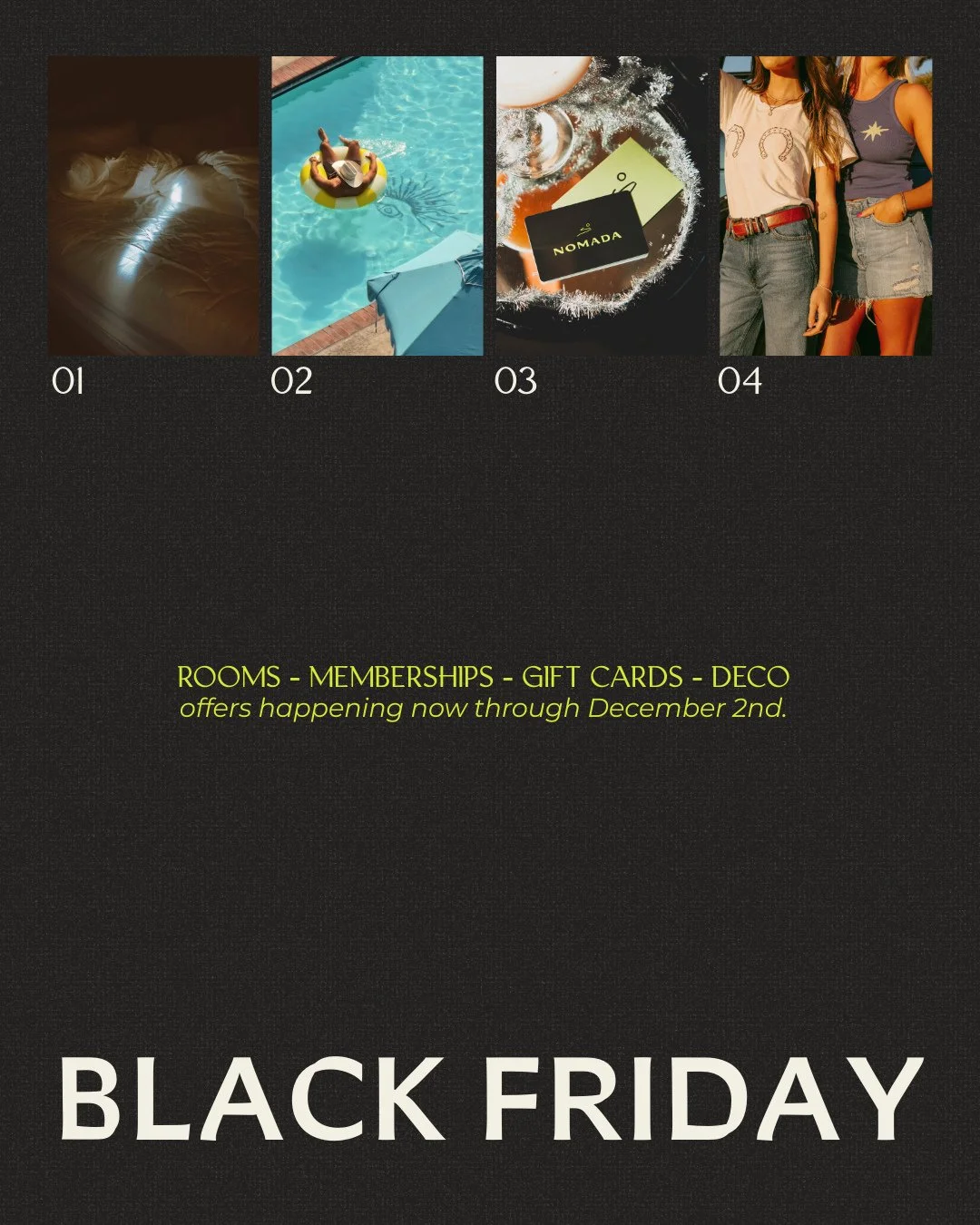 In a world that moves too quickly, time well spent is the rarest luxury. This season, embrace experiences. With four distinct ways to save, this Cyber Week lineup is our most generous yet, so you can share in the spirit of togetherness long after the